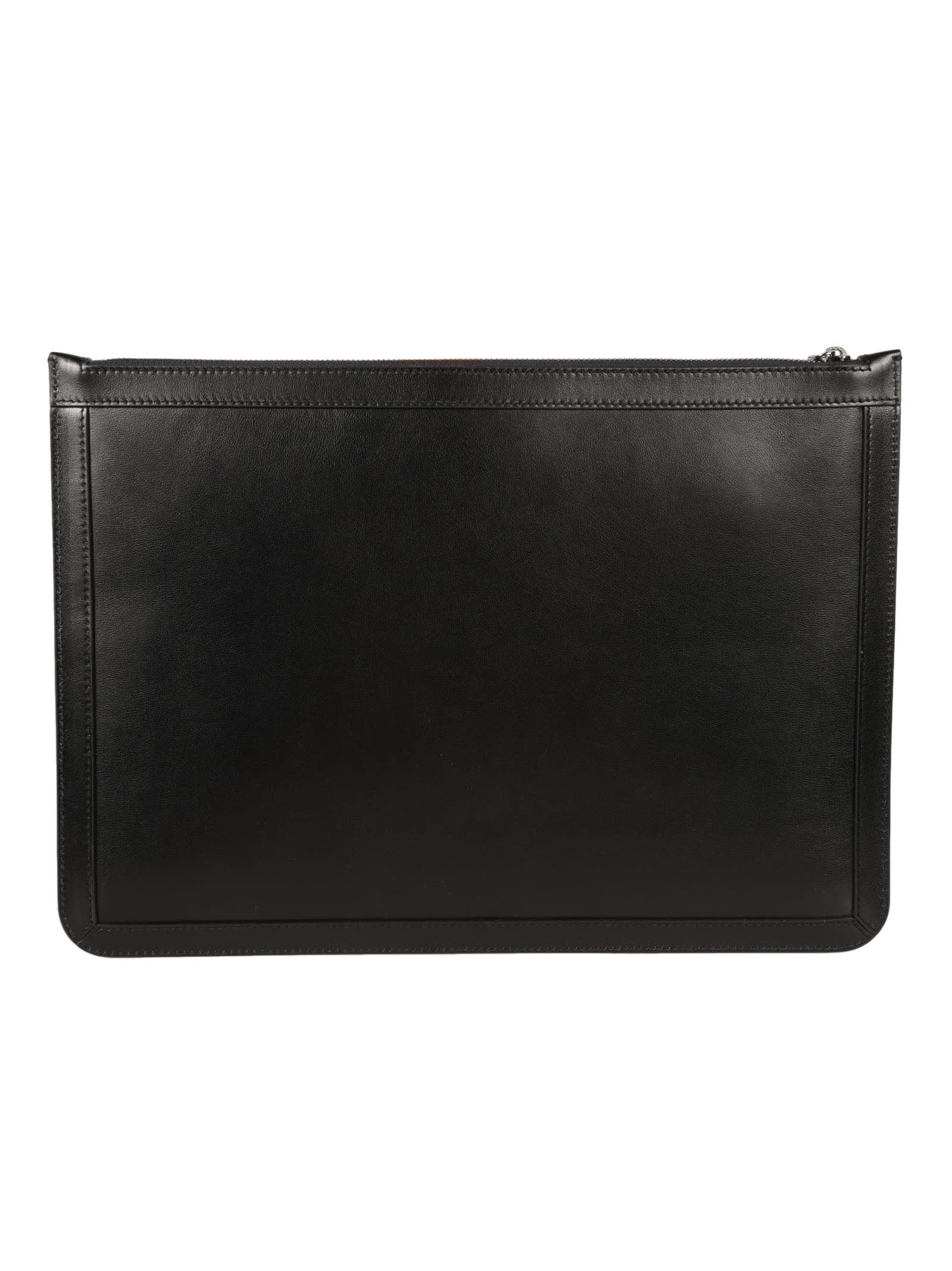 Shop Dolce & Gabbana Logo Plaque Clutch In Black