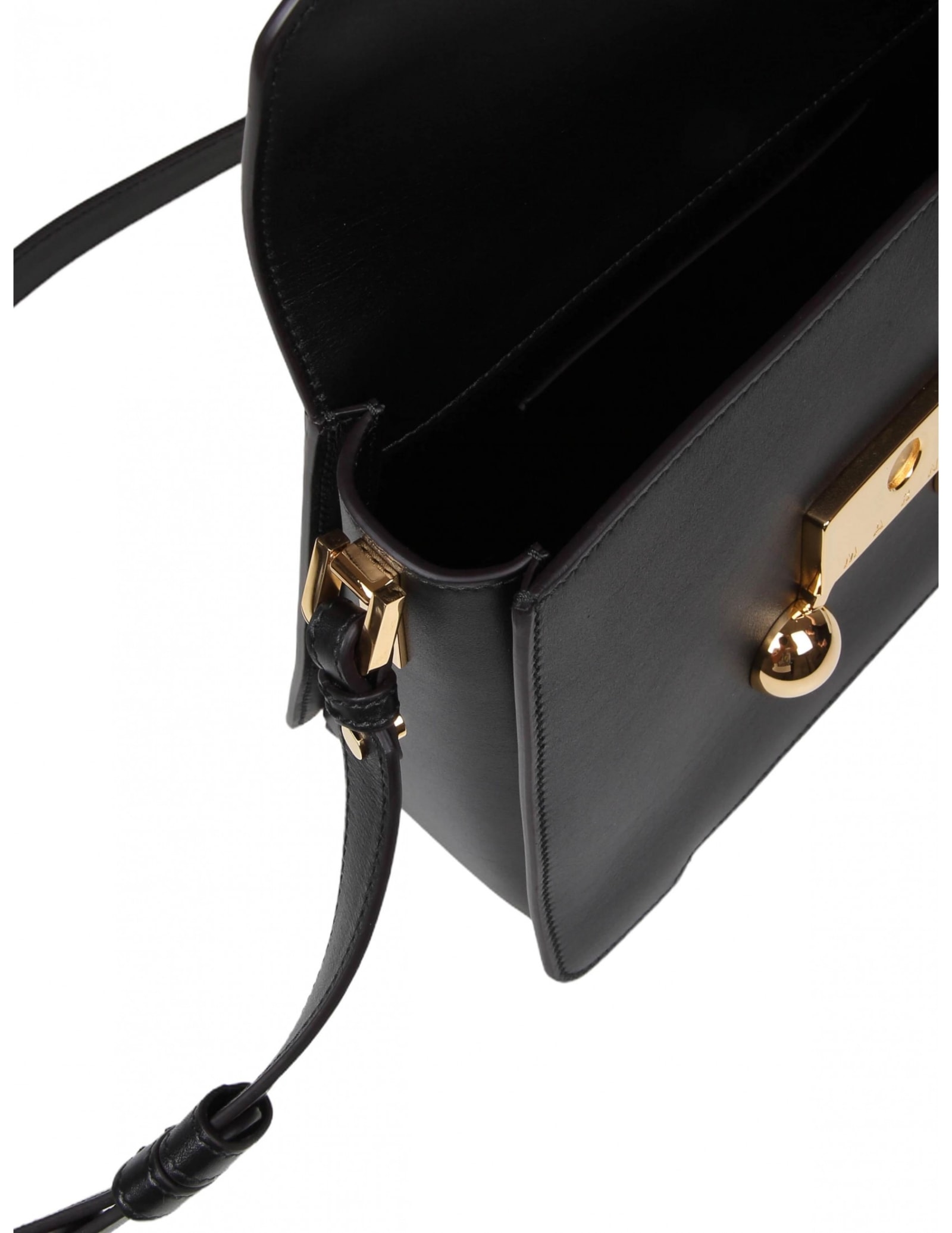 Shop Marni Medium Trunkaroon Shoulder Bag In Black Leather