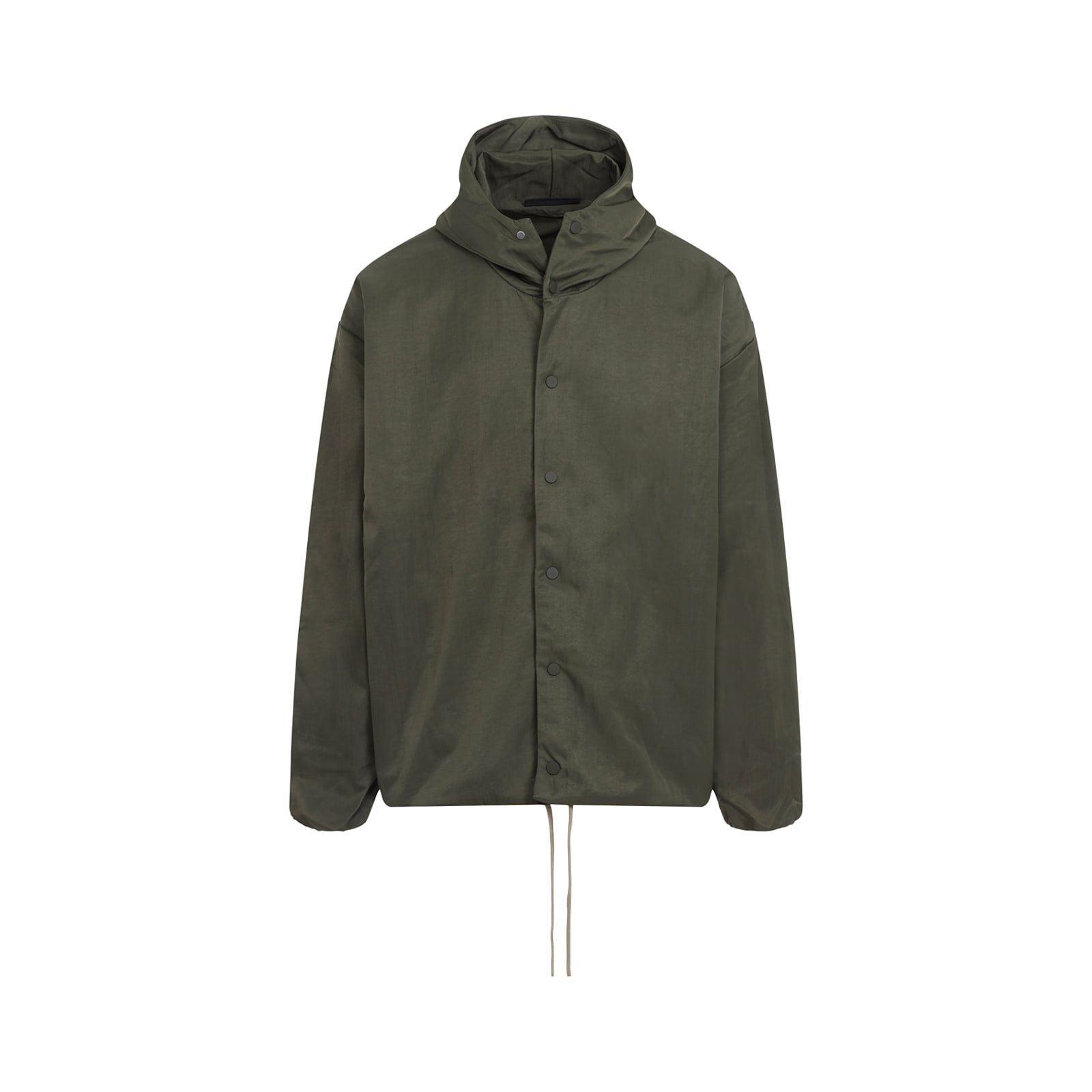 Shop Fear Of God Textured Nylon Hooded Coaches Jacket In Military