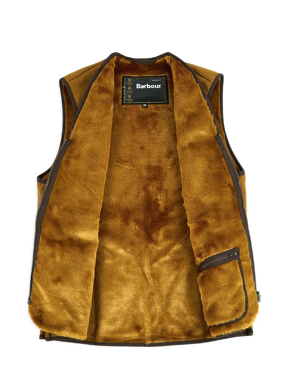 Shop Barbour Warm Pile Waistcoat In Brown