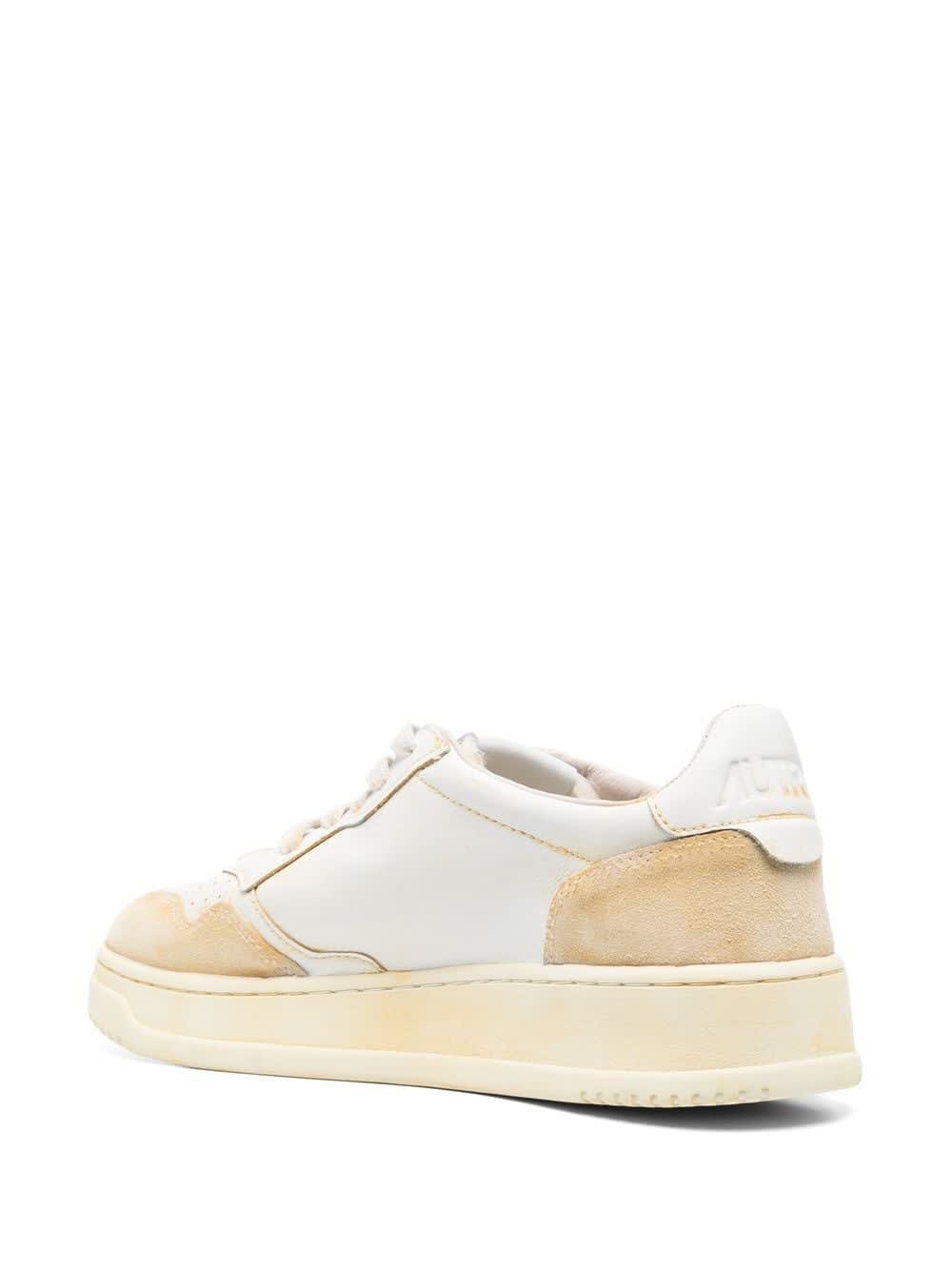 Autry Medialist Vintage Low-top Sneakers In Yellow/wht