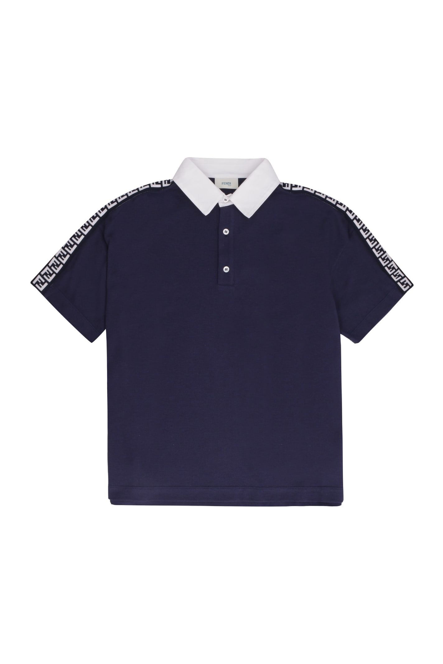 FENDI COTTON PIQUÉ POLO SHIRT,JMI336AVP F0QB0.K