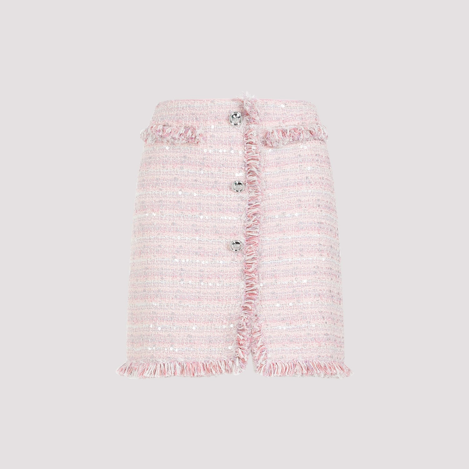 Shop Giambattista Valli Boucle Mini Skirt In Pink Multi