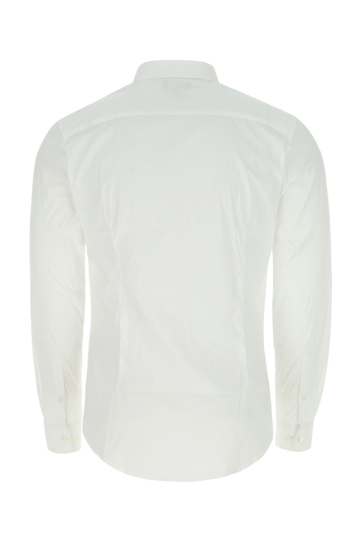Shop Giorgio Armani White Poplin Shirt