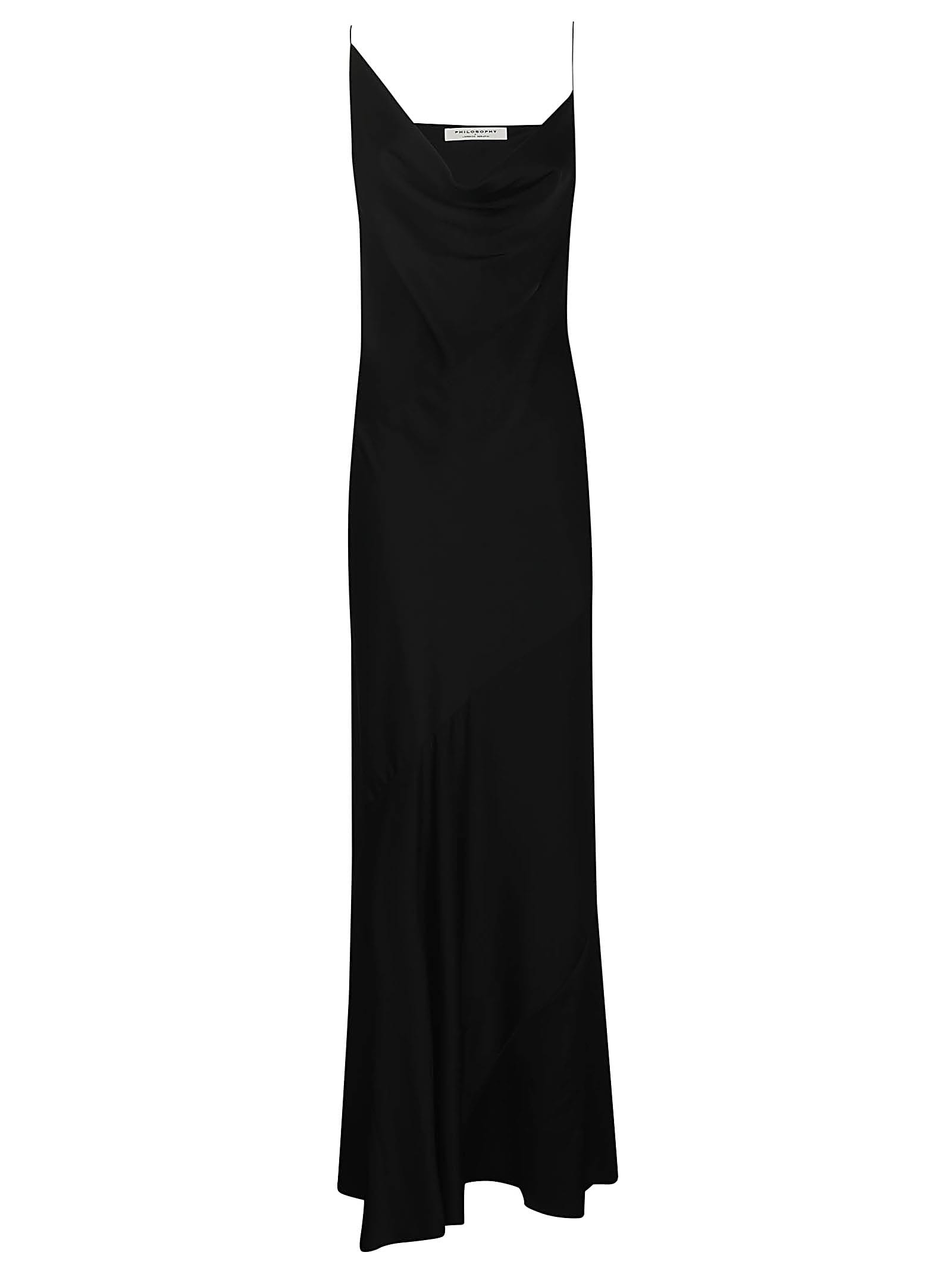 Shop Philosophy Di Lorenzo Serafini V-neck Long Dress In Black