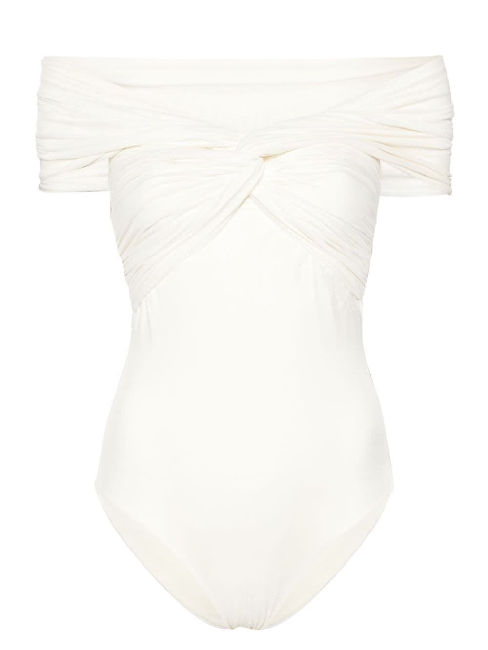 Shop Gentry Portofino Swimsuit In Ivory