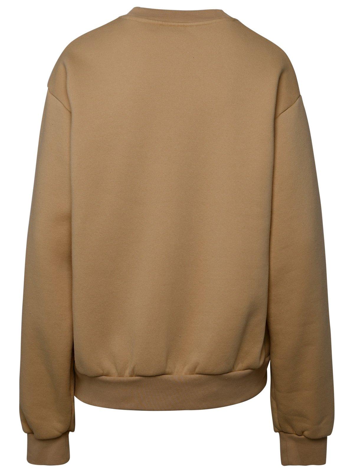 Shop Acne Studios Crewneck Sweatshirt In Light Camel