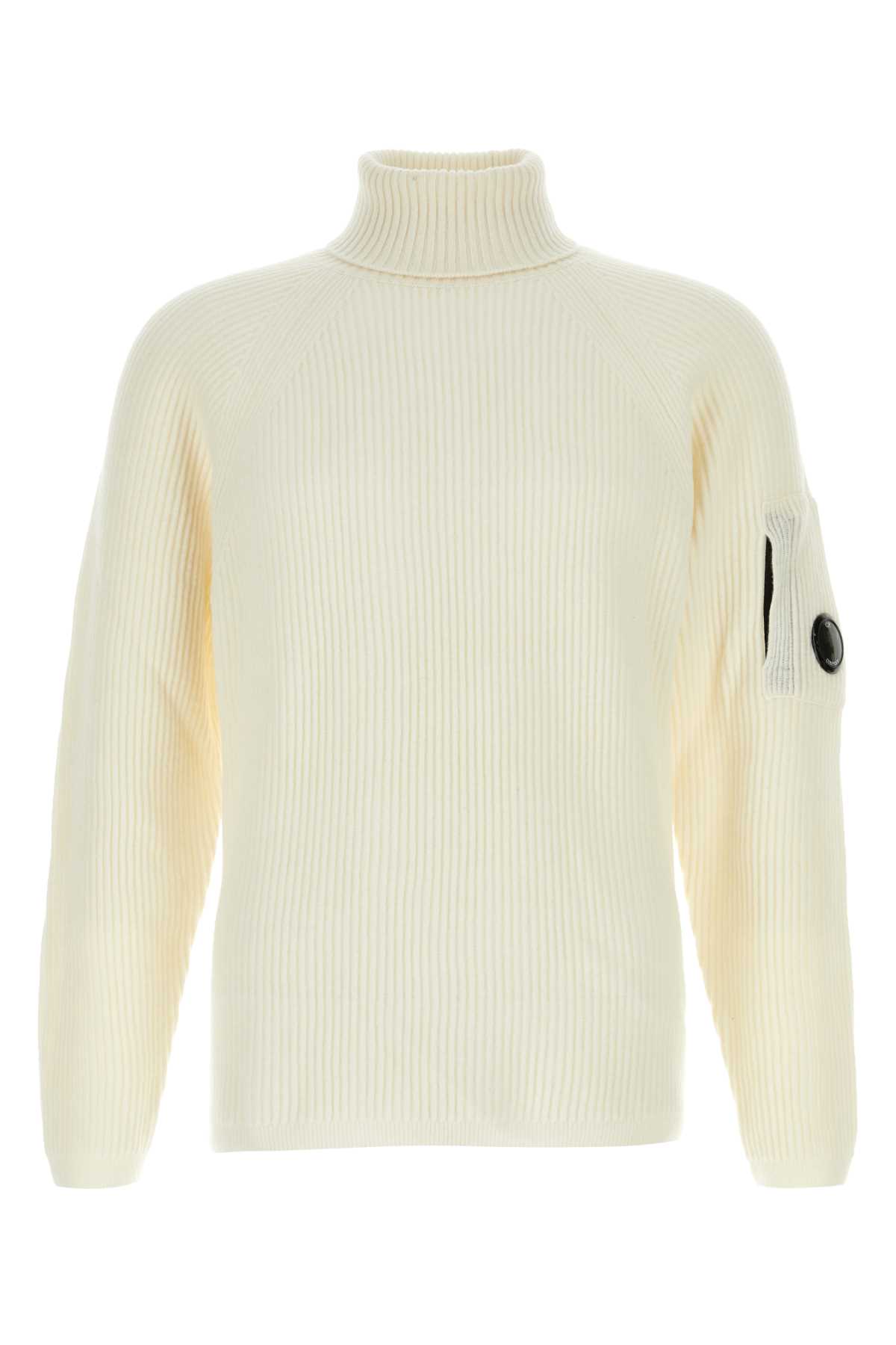 Shop C.p. Company White Wool Blend Sweater