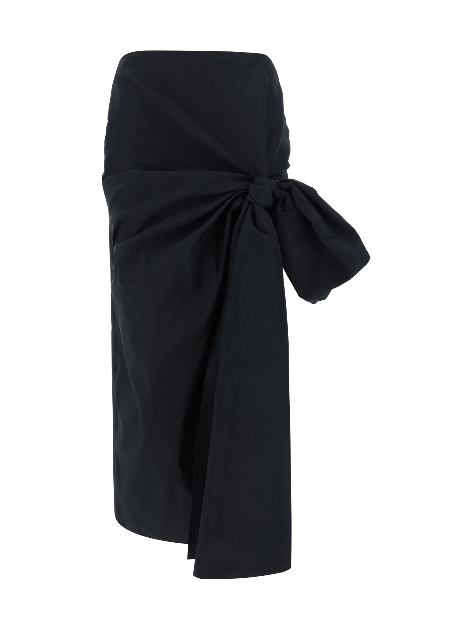 Shop Alexander Mcqueen Skirt With Bow In Black