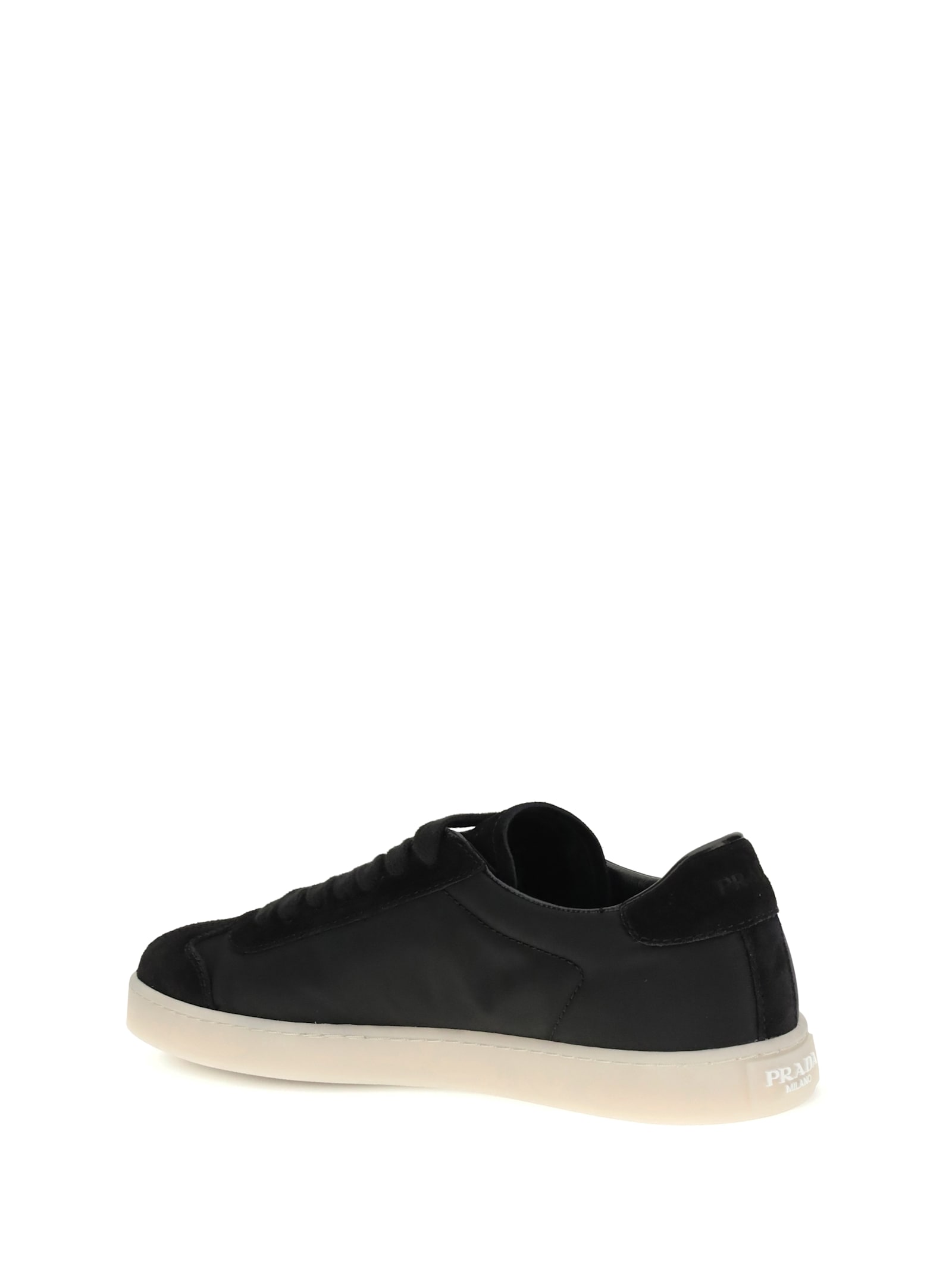 Prada Leather Sneakers In Black