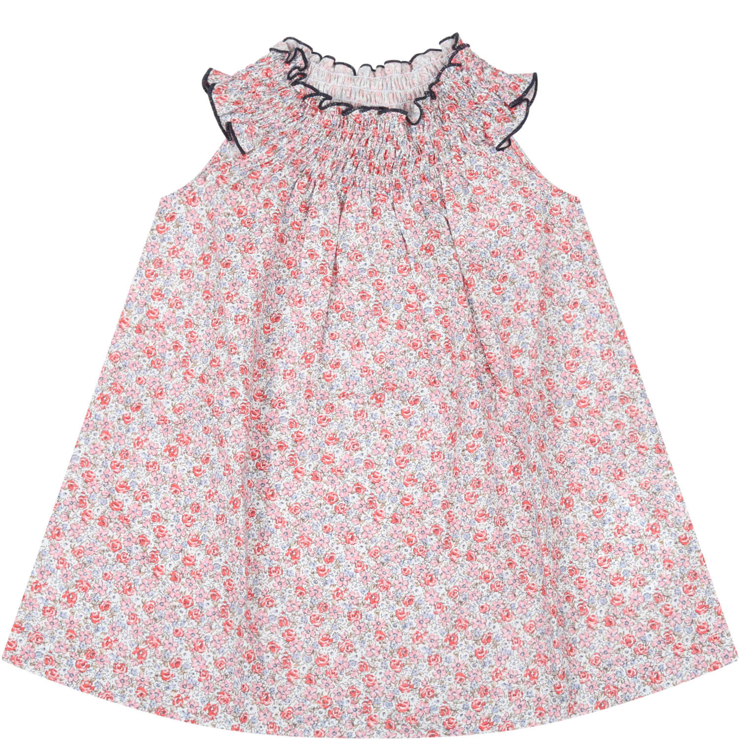 Le Petit Coco Multicolor Dress For Baby Girl With Flowers
