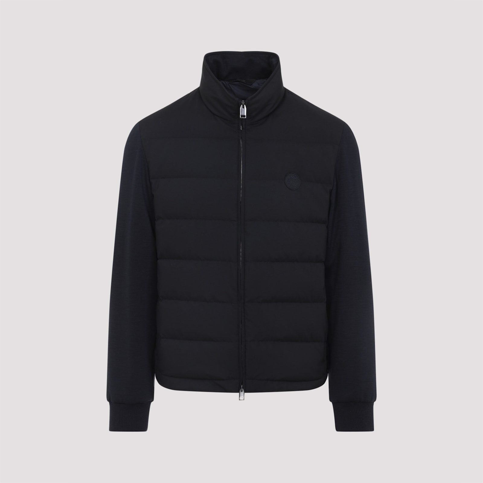 Brioni Tech Fabric Quilted Jacket In Blue