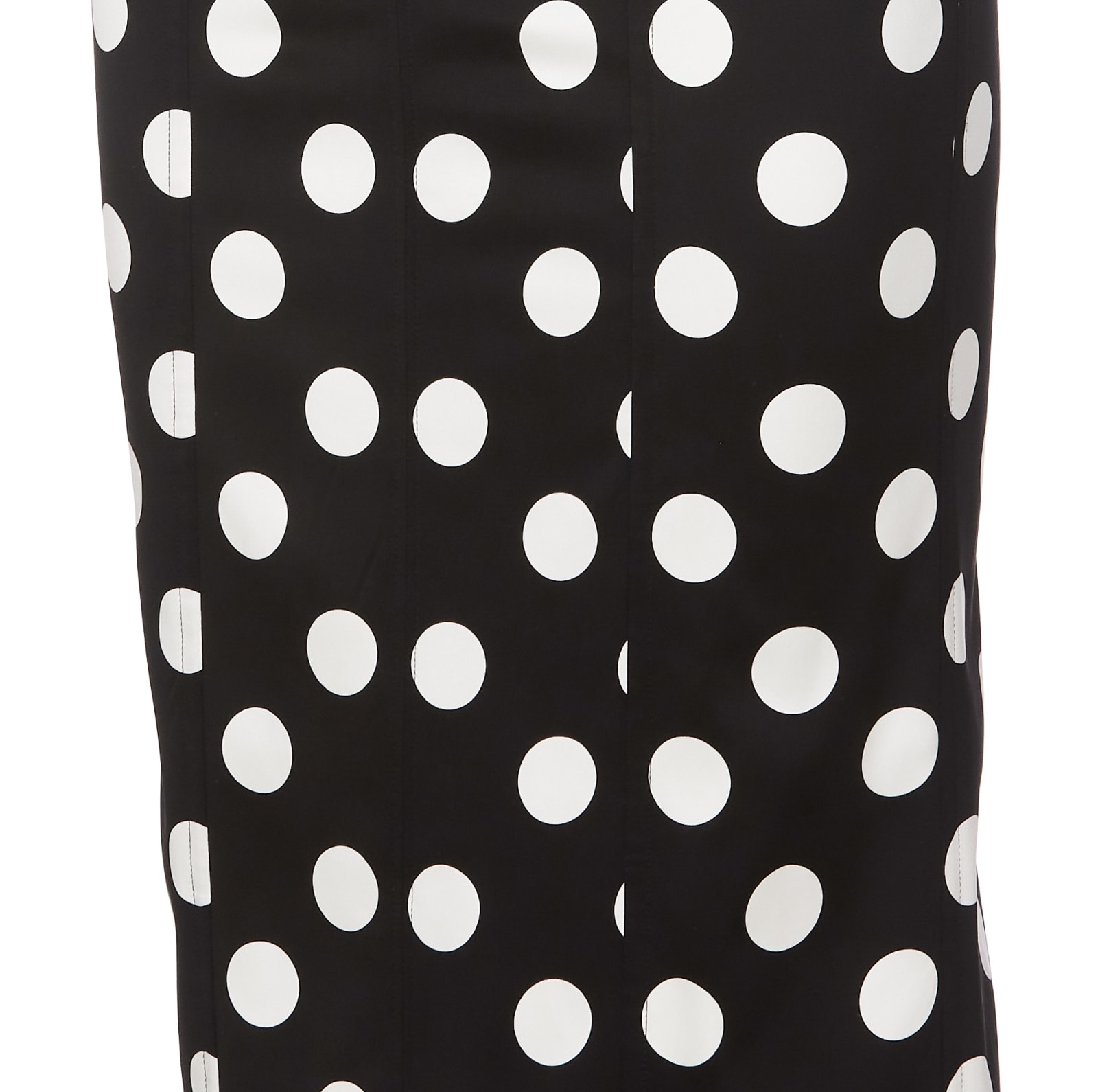 Shop Dolce & Gabbana Polka Dot Print Bustier Midi Dress In Black/white