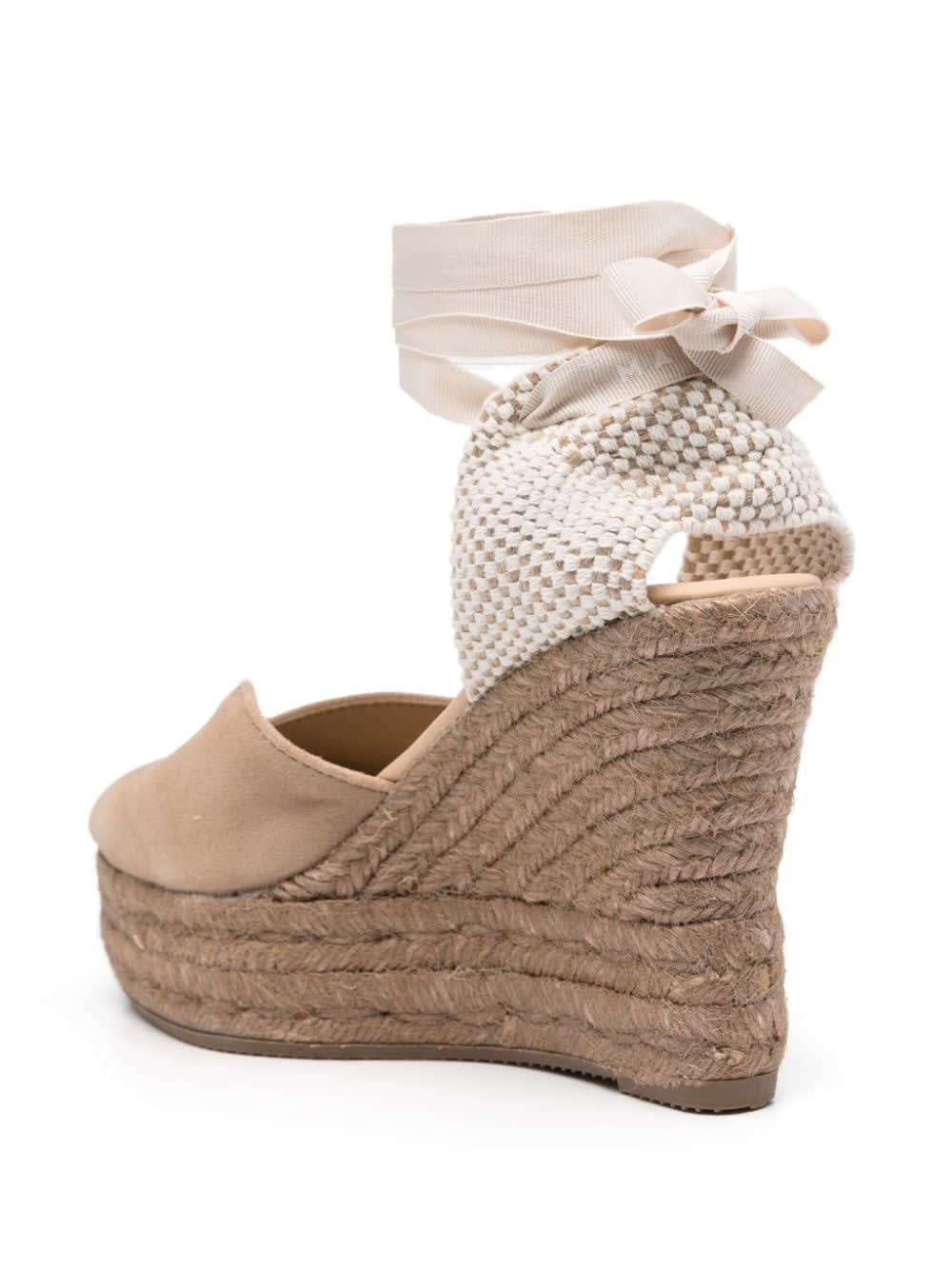 Manebi Hamptons Suede Heart-shaped Wedge Espadrilles In Multi