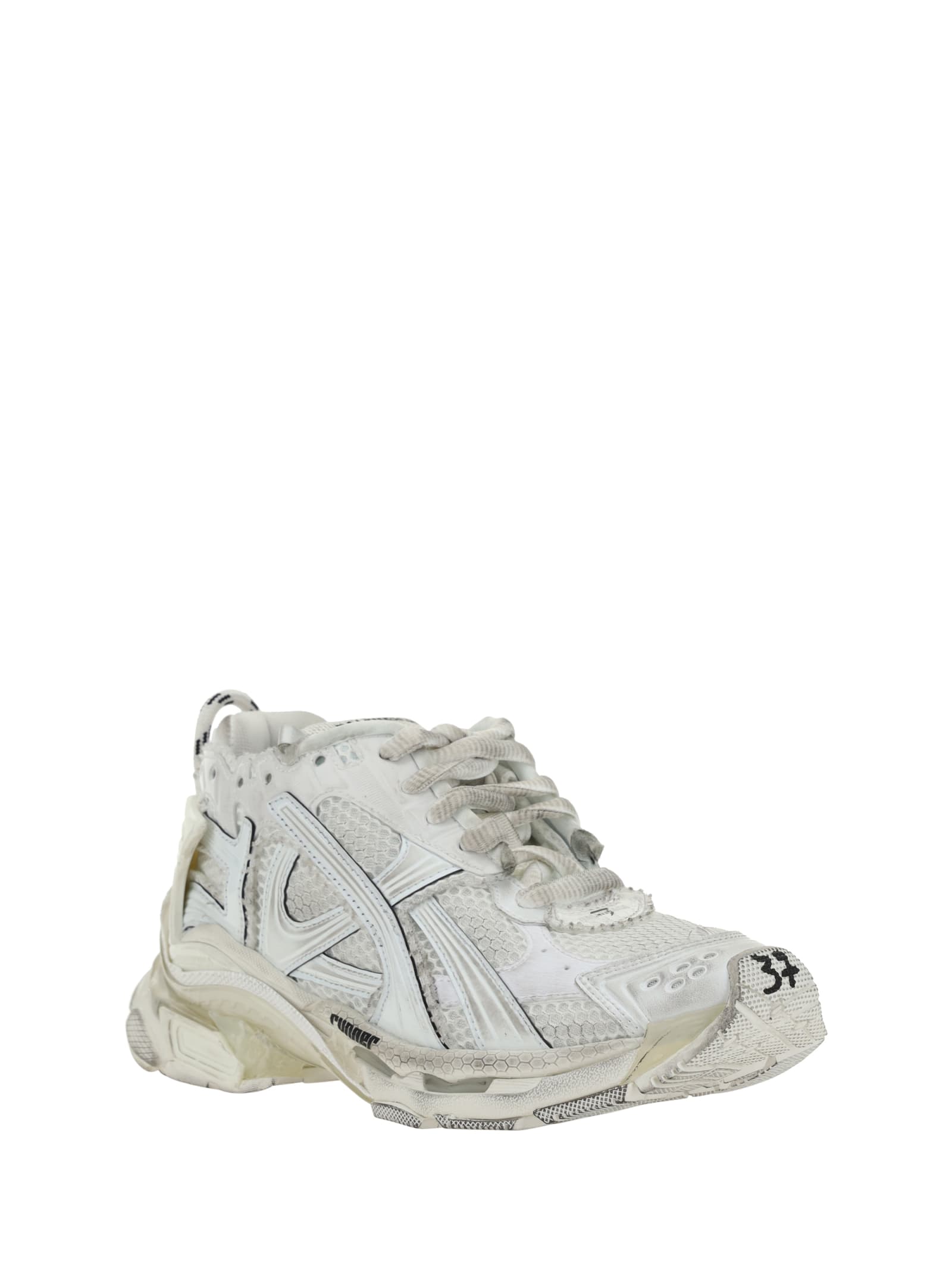 Shop Balenciaga Runner Mesh Sneakers In White