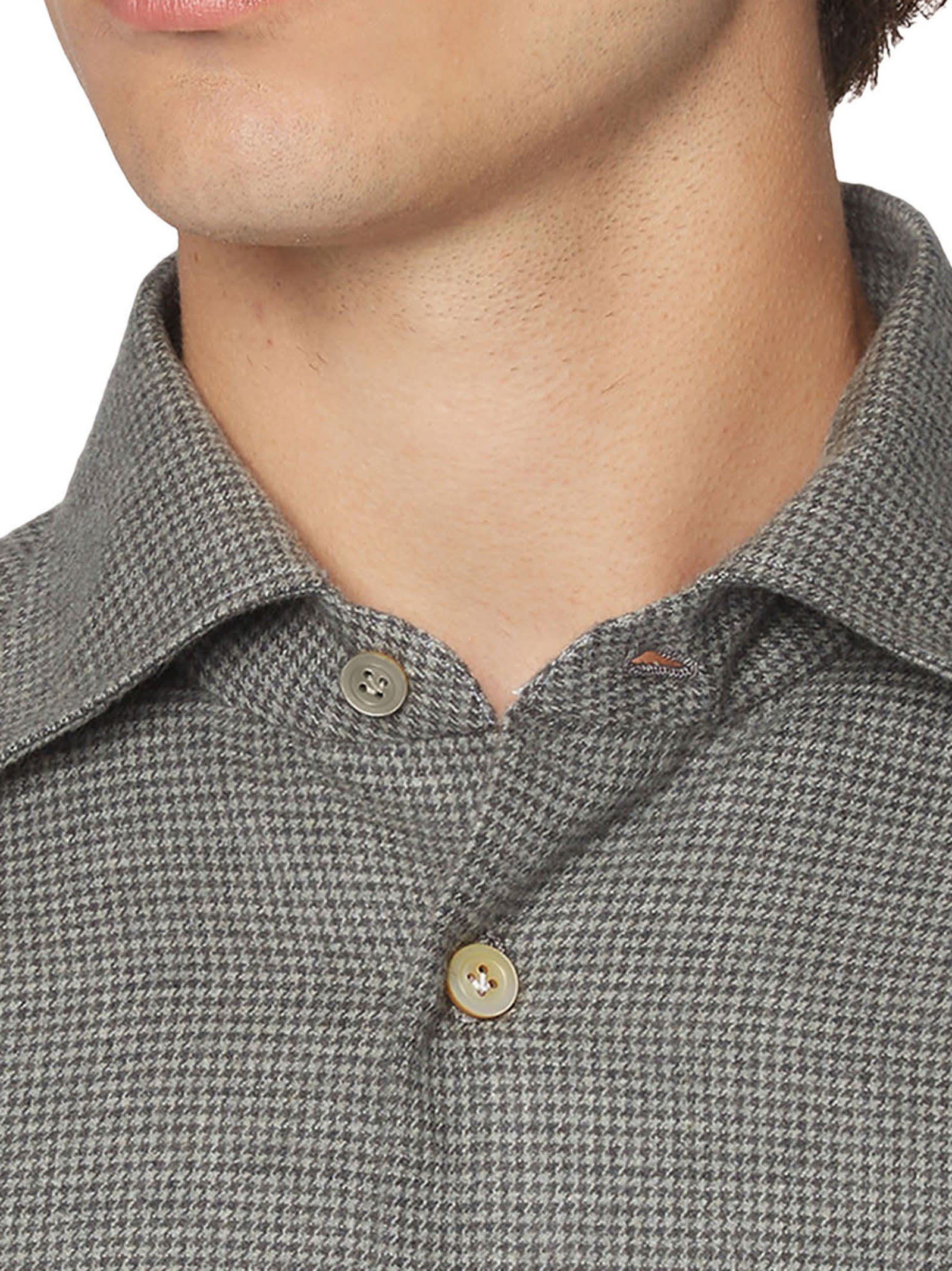 Shop Kiton Nerano - Shirt Cotton In Grey