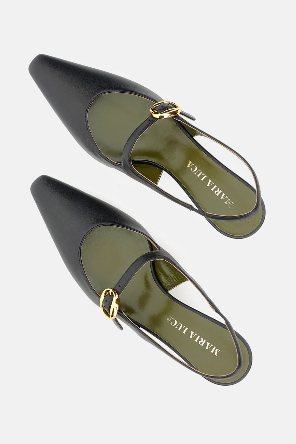 Maria Luca Slingback Pointed-toe Pumps In Black