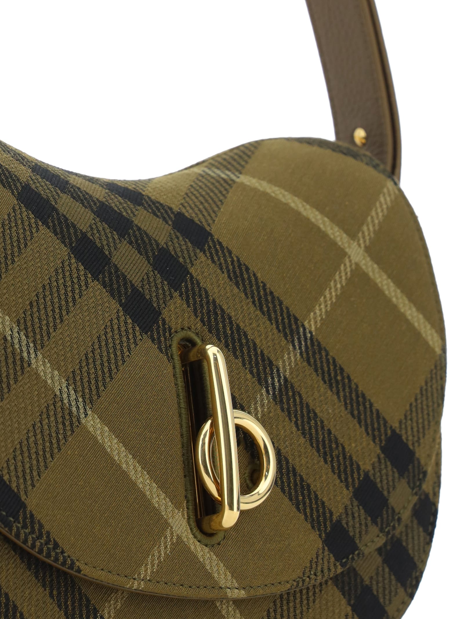 Shop Burberry Rocking Horse Shoulder Bag In Furrow Ip Check