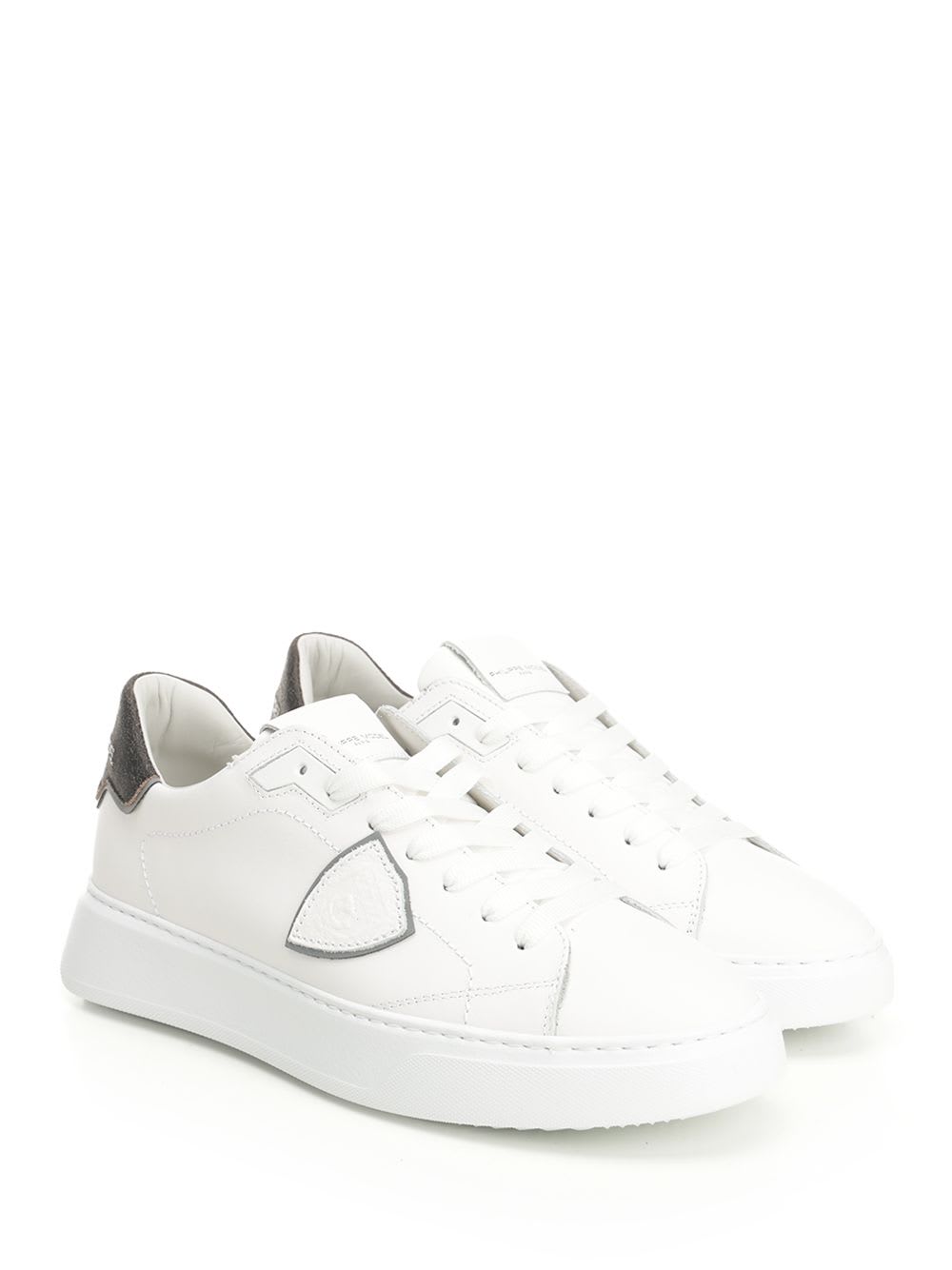 Philippe Model Temple Low Man Blanc/bleu Sneakers In Multi