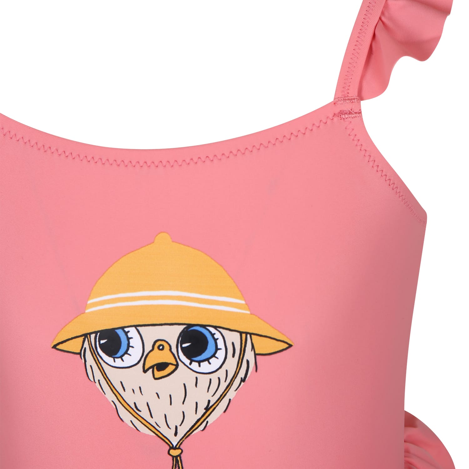 Shop Mini Rodini Pink Swimsuit For Girl With Owl