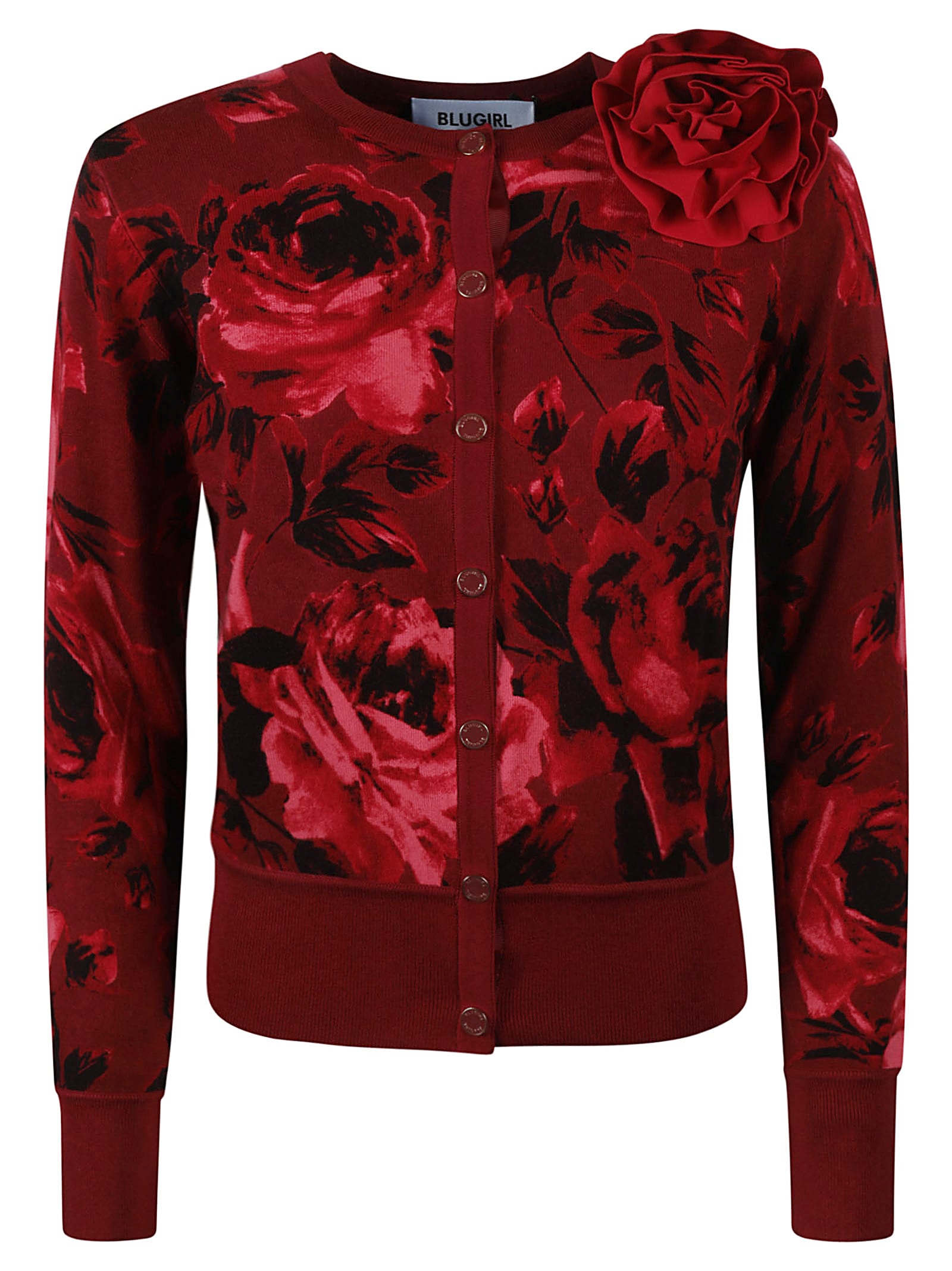 Blugirl Flower Cardigan In Red