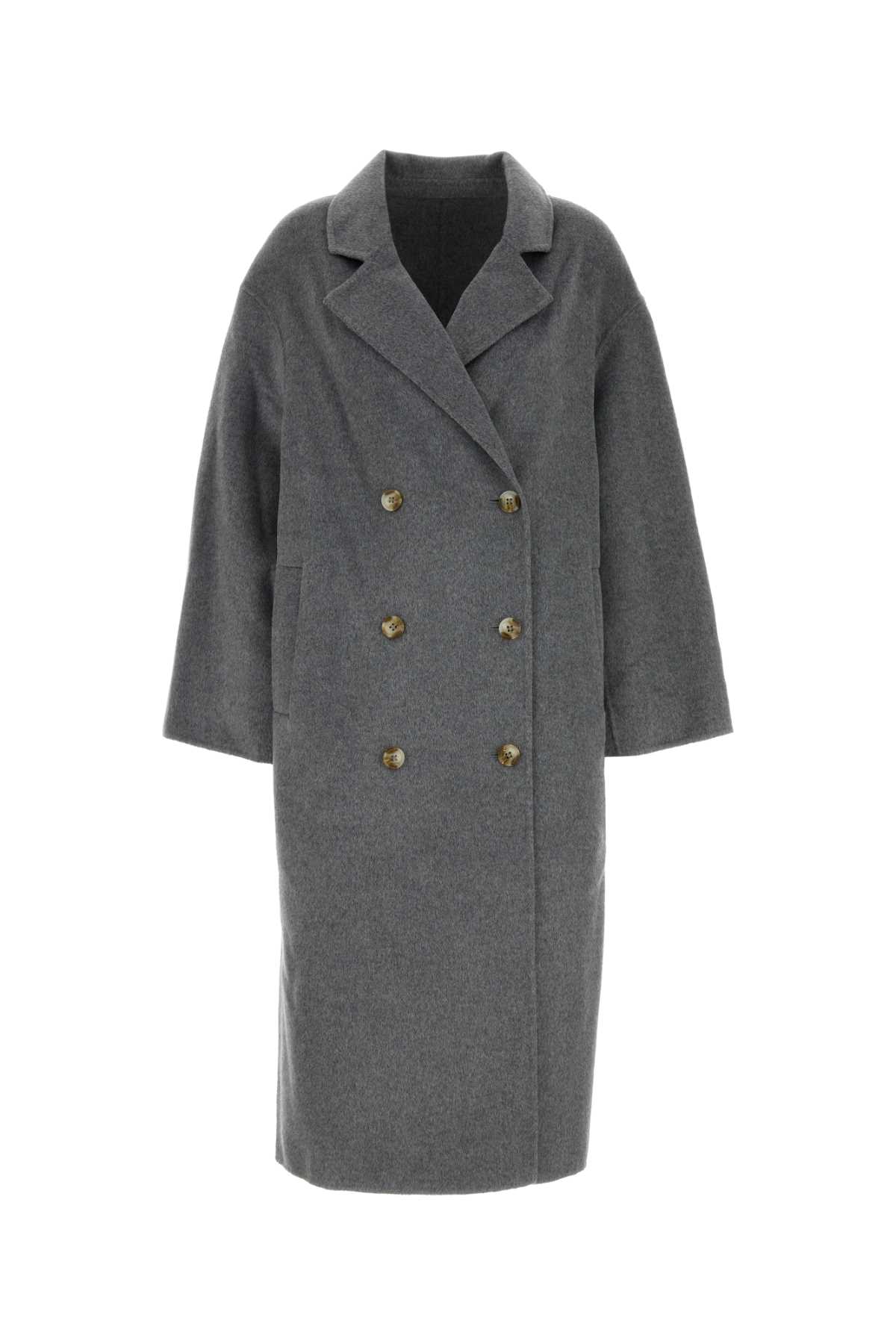 Loulou Studio Loulou Borneo Oversized Wool And Cashmere Coat In Gray