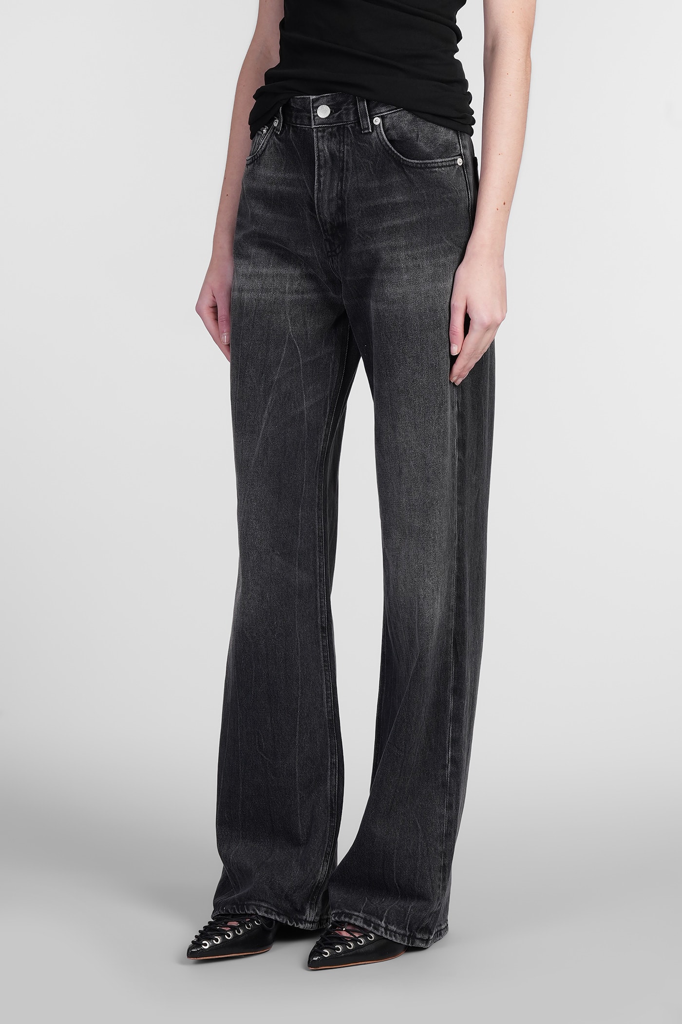 Haikure Flora High-waisted Relaxed Fit Flora Jeans In Black