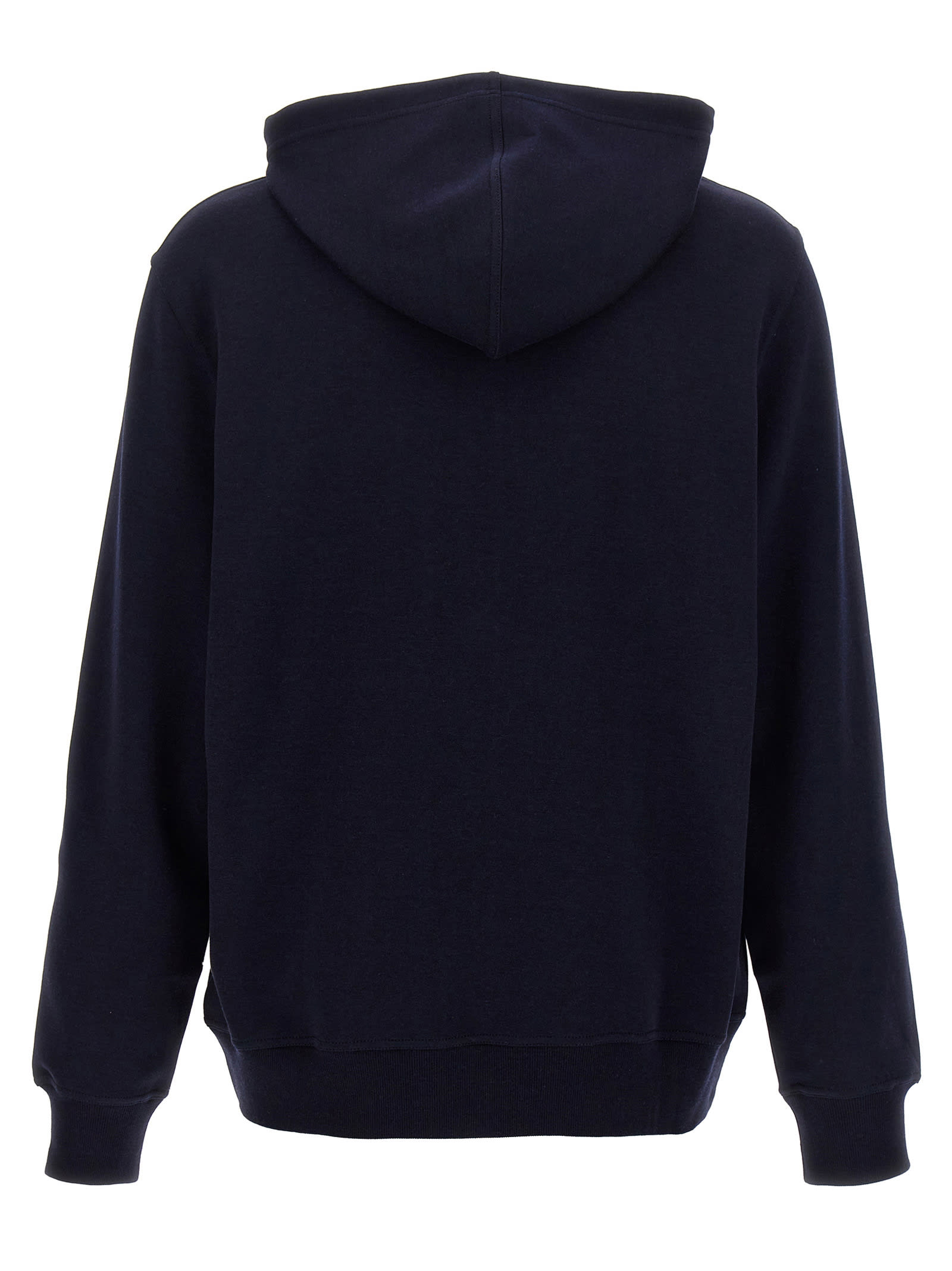 Brunello Cucinelli Techno Cotton Interlock Zip-front Hooded Sweatshirt In Blue