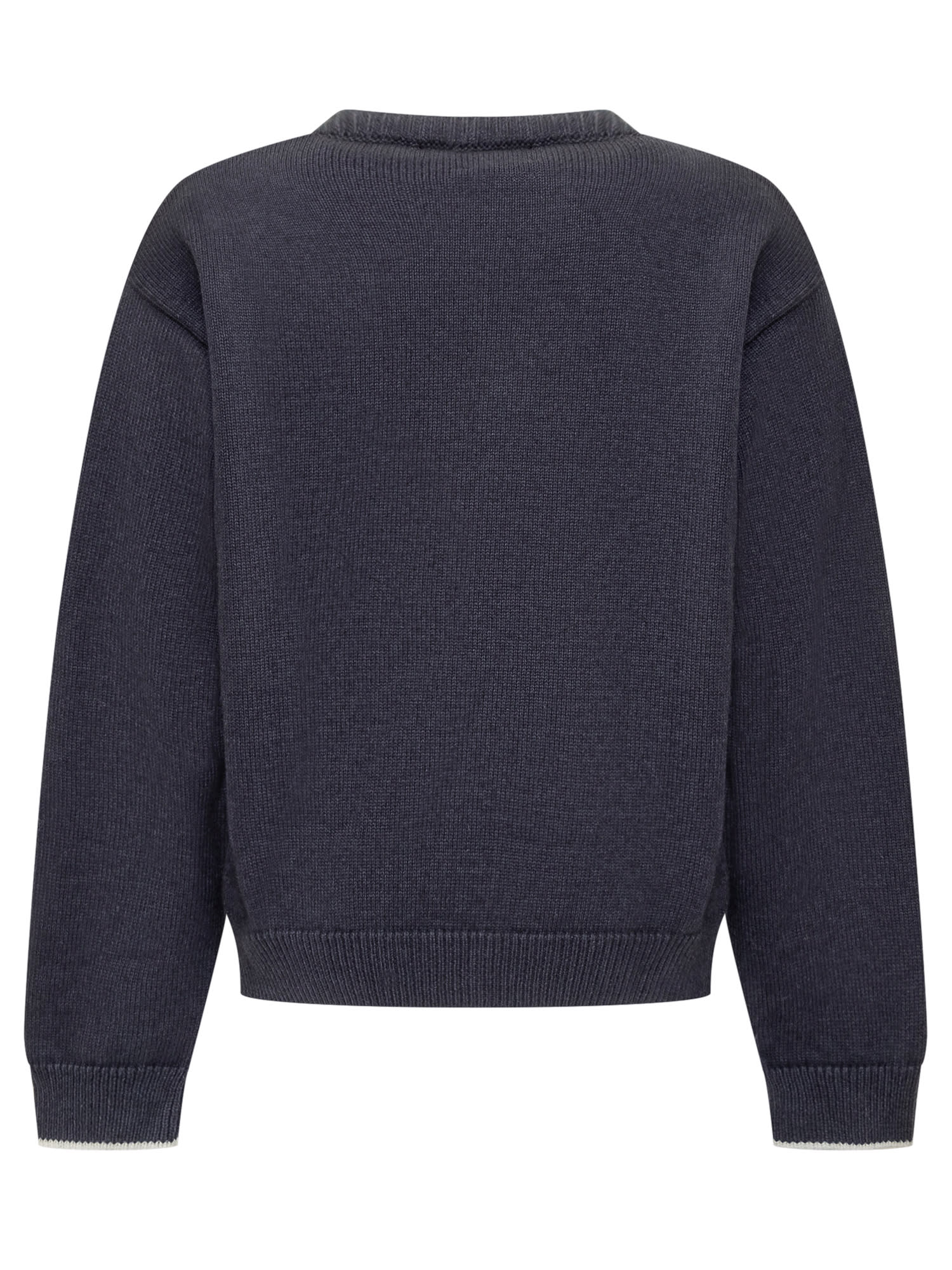 Shop Off-white Sweater In Navy White