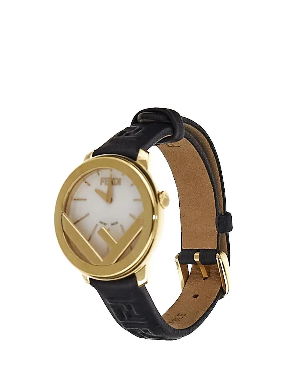 Circle Watch With Embossed Logo Strap