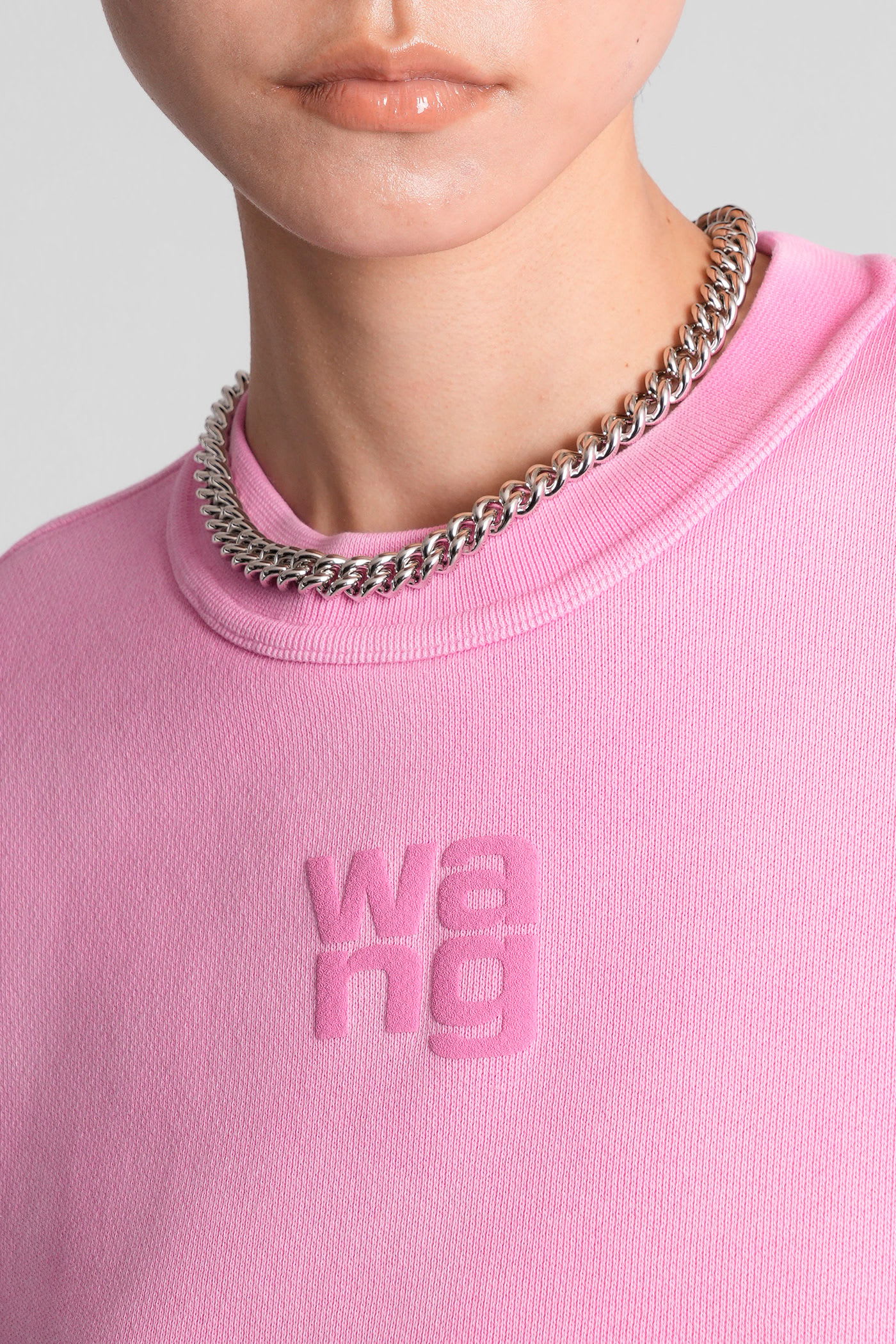 Alexander Wang Sweatshirt In Rose-pink Cotton In Pink