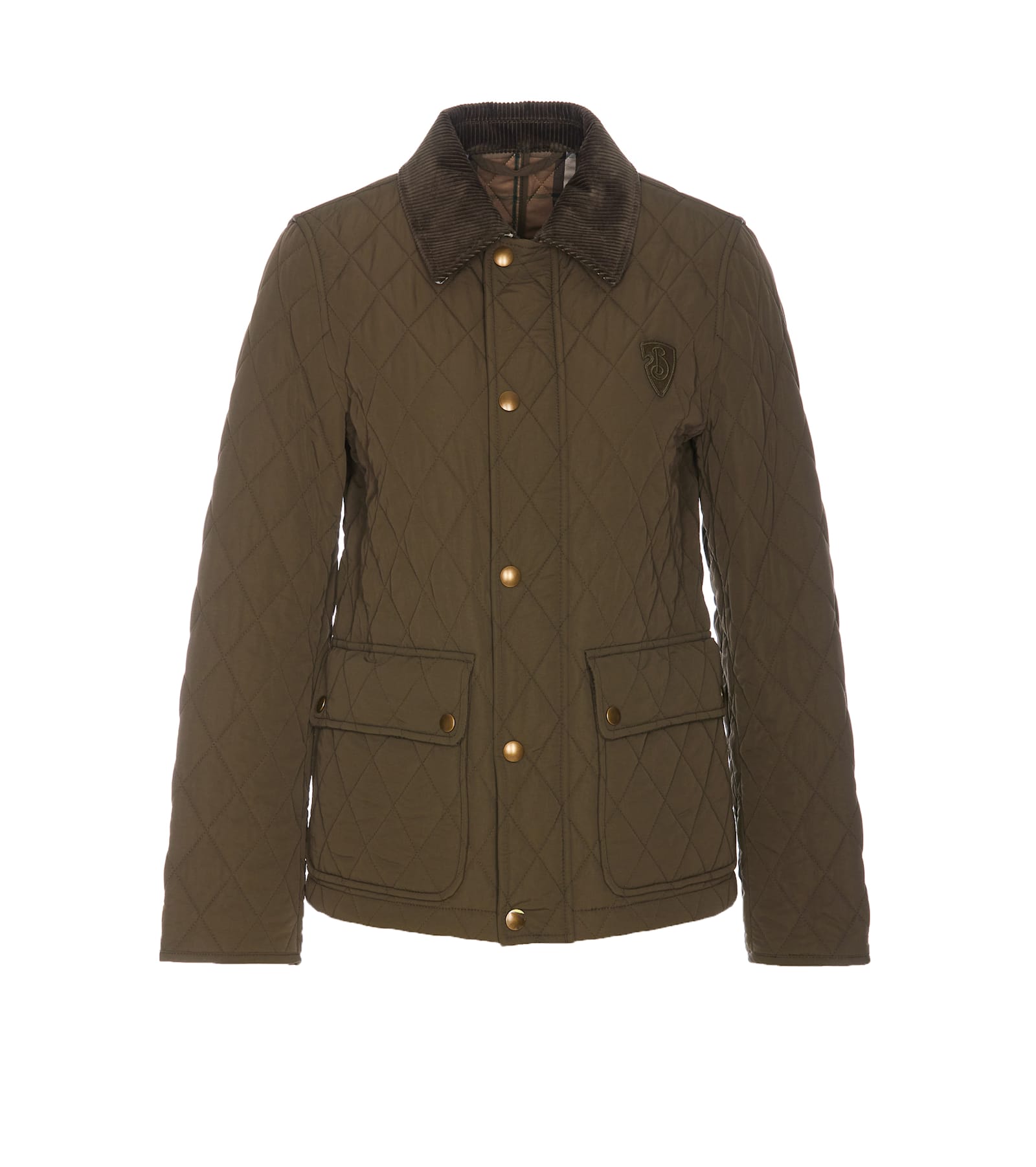 Shop Burberry Quilted Jacket In Green