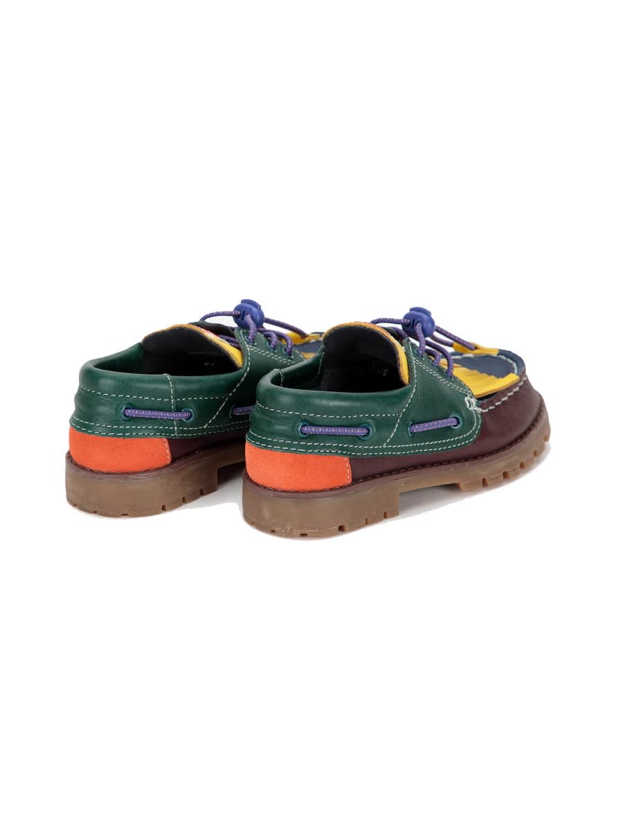 Bobo Choses X Camper Compas Nautic Leather Boat Shoes In Multi