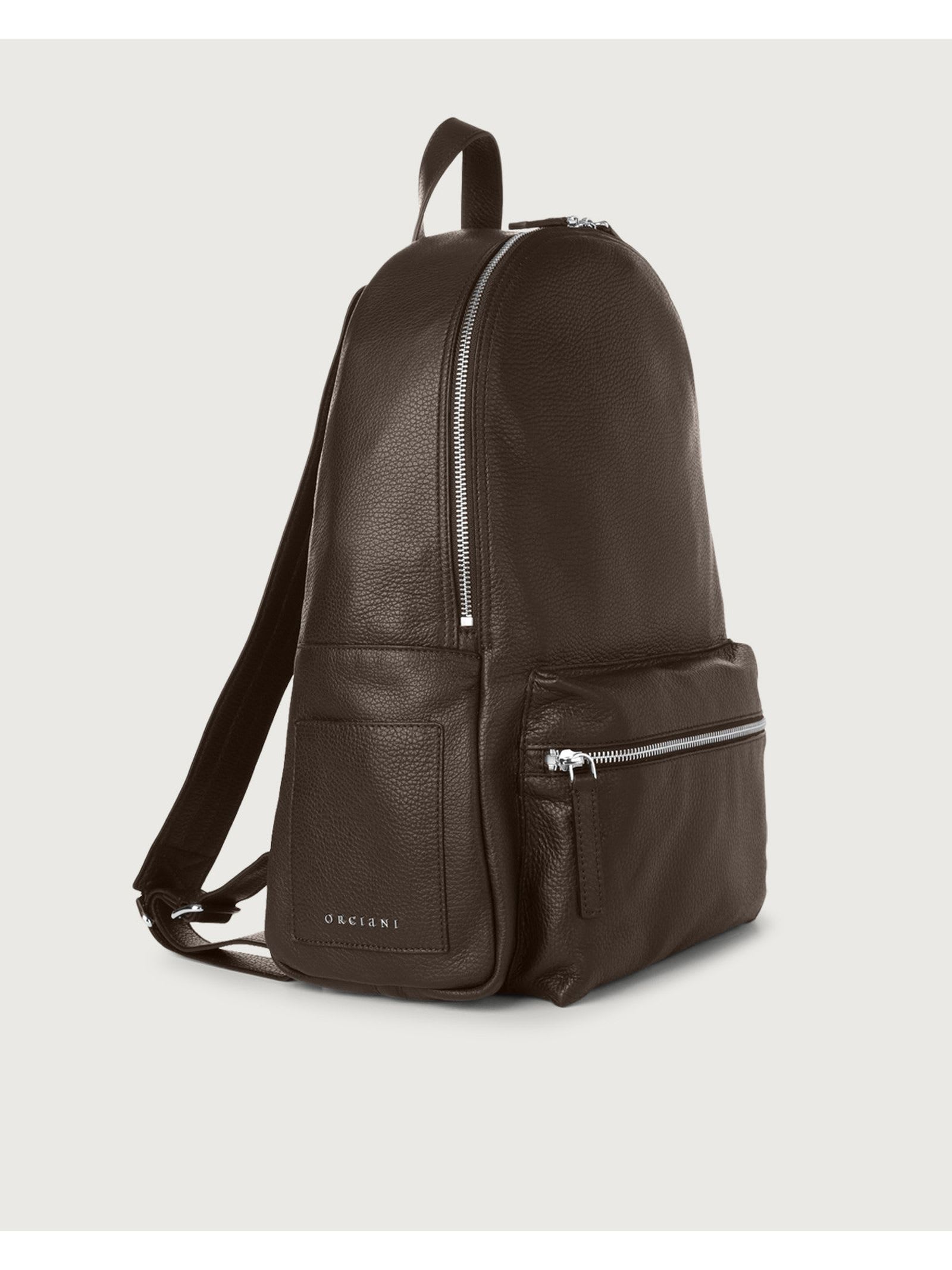 Shop Orciani Brown Calf Leather Micron Backpack