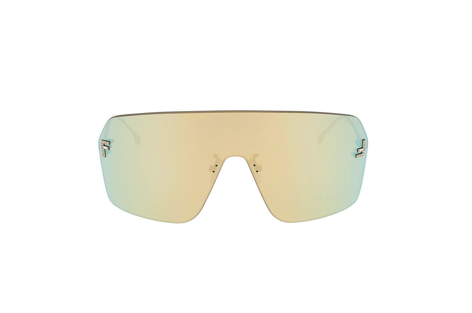 Shop Fendi Oversized Frame Sunglasses In 30l - Yellow