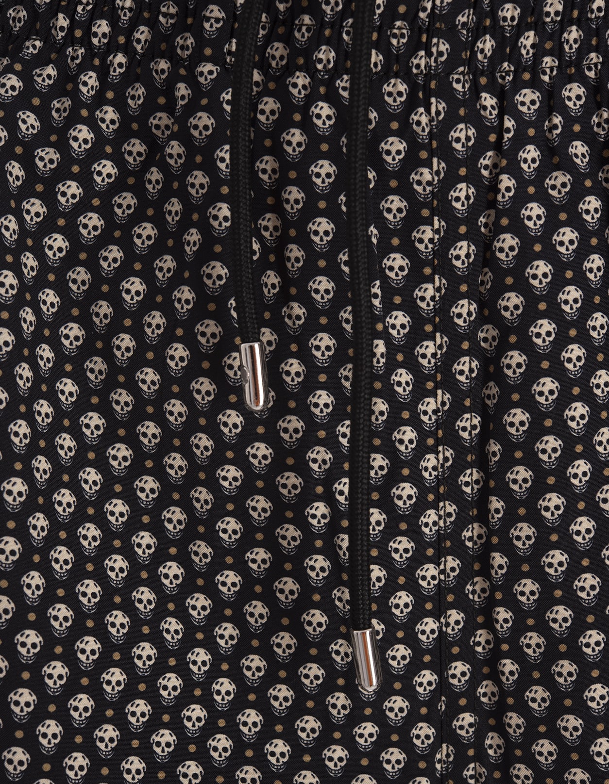 Shop Alexander Mcqueen Black Swimwear With Contrast Micro Skull Pattern In Blu E Bianco