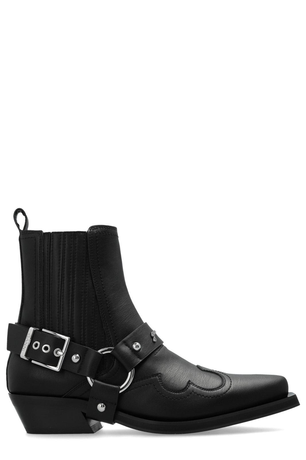 Buckle Fastening Western Chelsea Boots