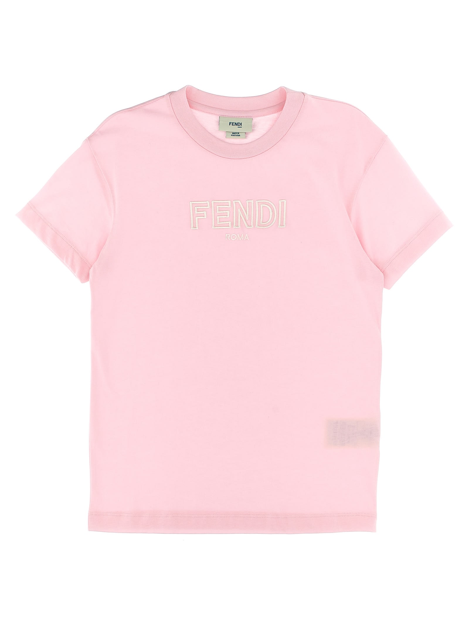 Shop Fendi Logo Embroidery T-shirt In Rosa