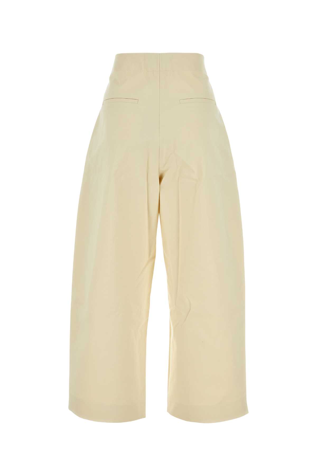 Shop Studio Nicholson Ivory Twill Wide-leg Pant In Cream