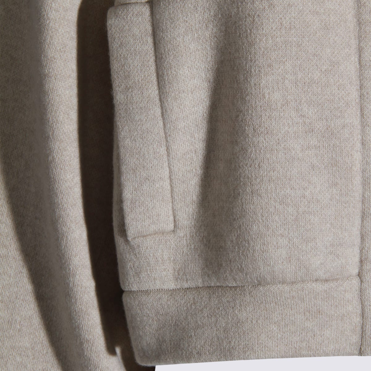 Brunello Cucinelli Cashmere Cardigan With High Collar And Pockets In Neutral