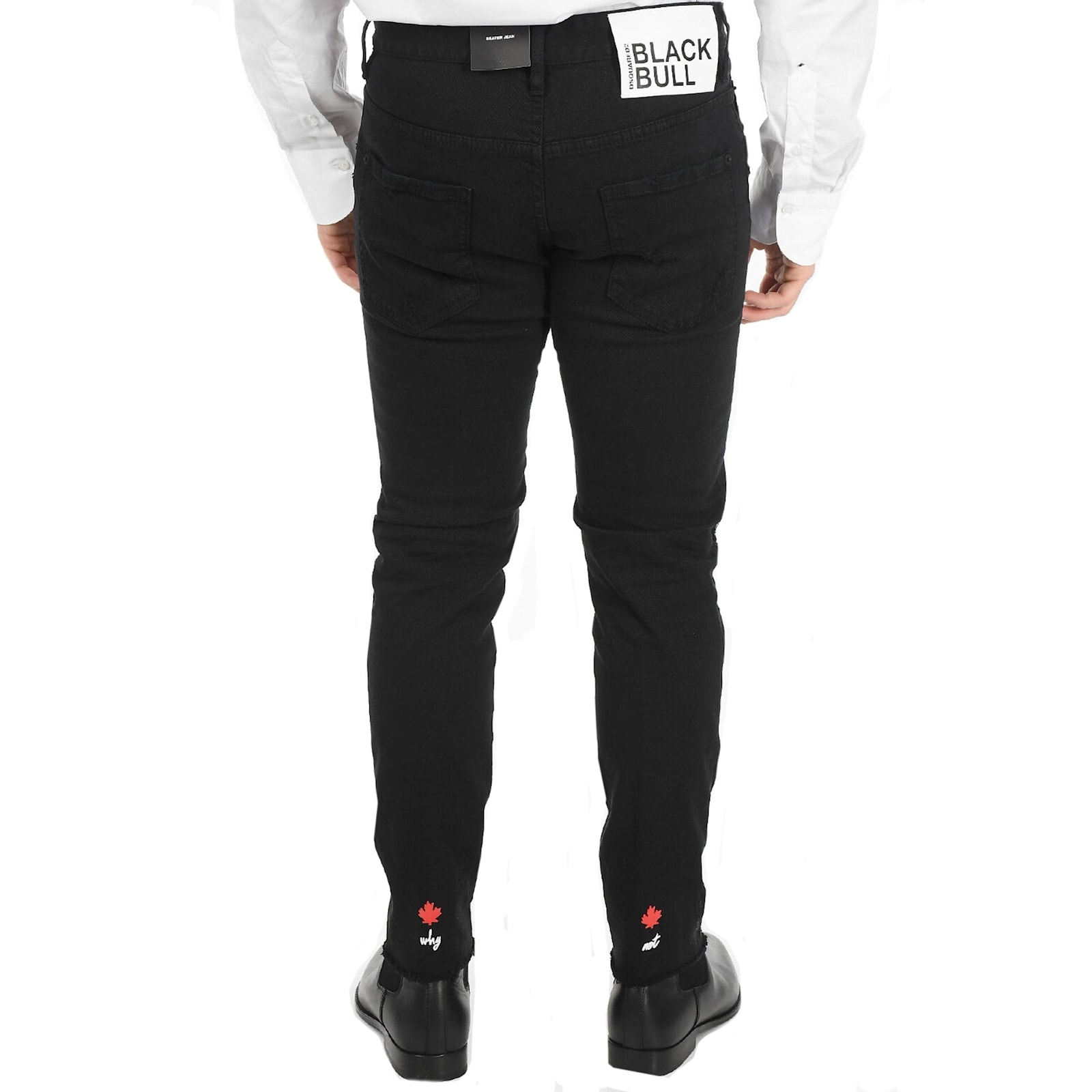 Shop Dsquared2 Black Bull Skater Jeans