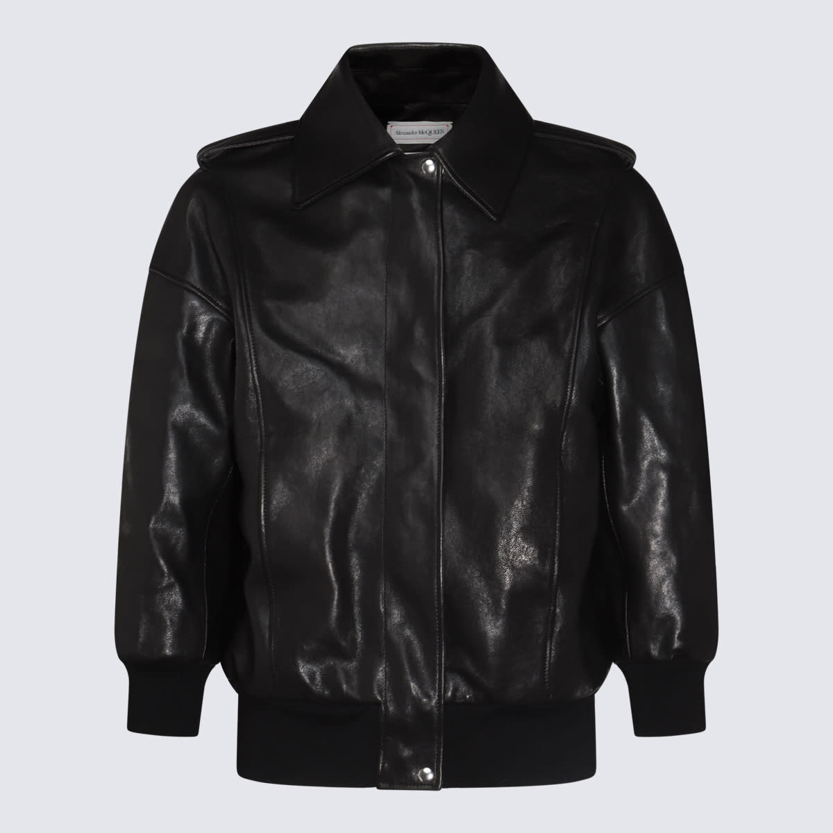 Alexander Mcqueen Black Leather Jackets