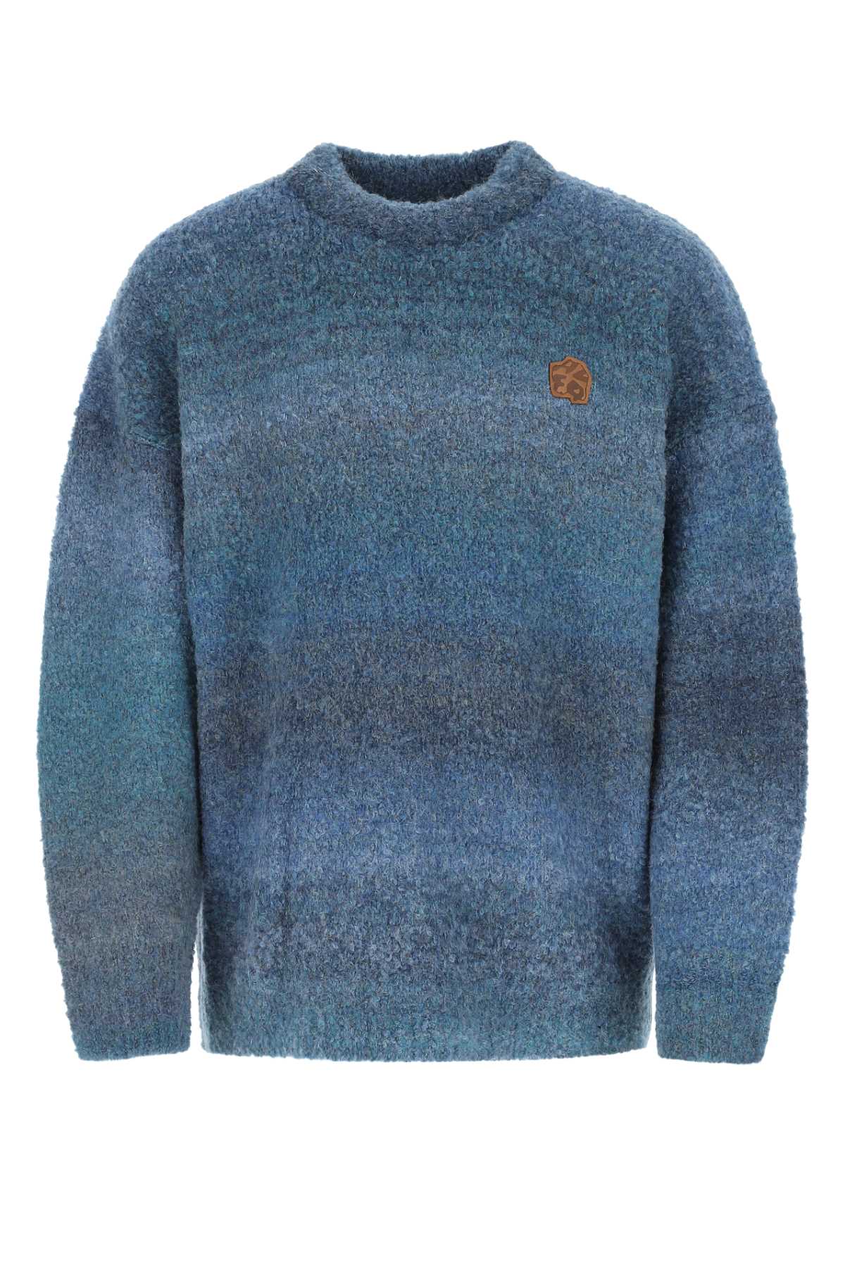 Blue Polyester Blend Oversize Sweater