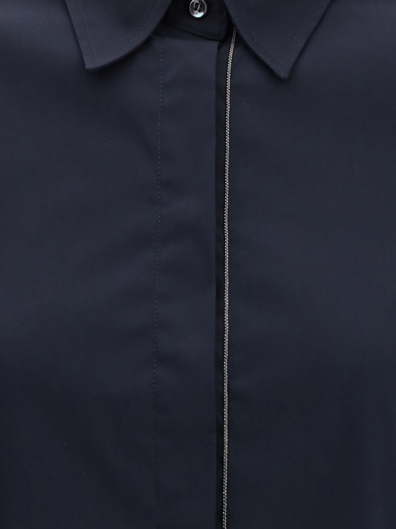 Brunello Cucinelli Shirt With Embellishments In Blue