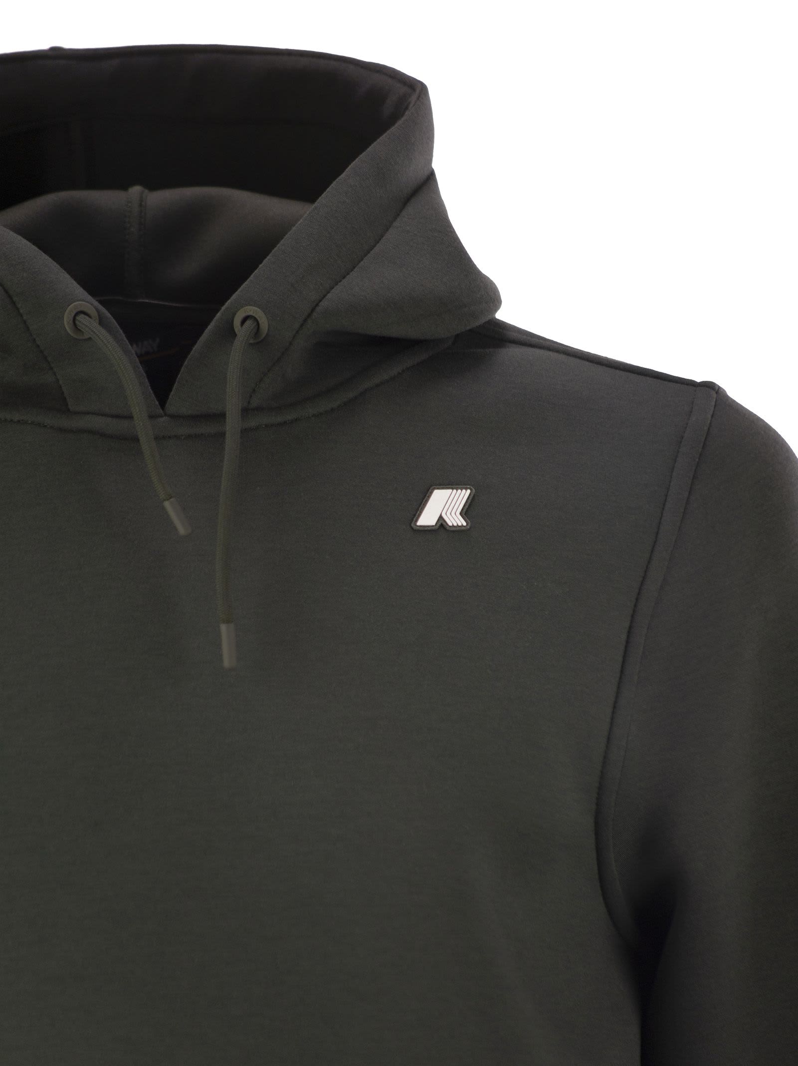 K-way K Way Bernie Hooded Sweatshirt In Olive Green