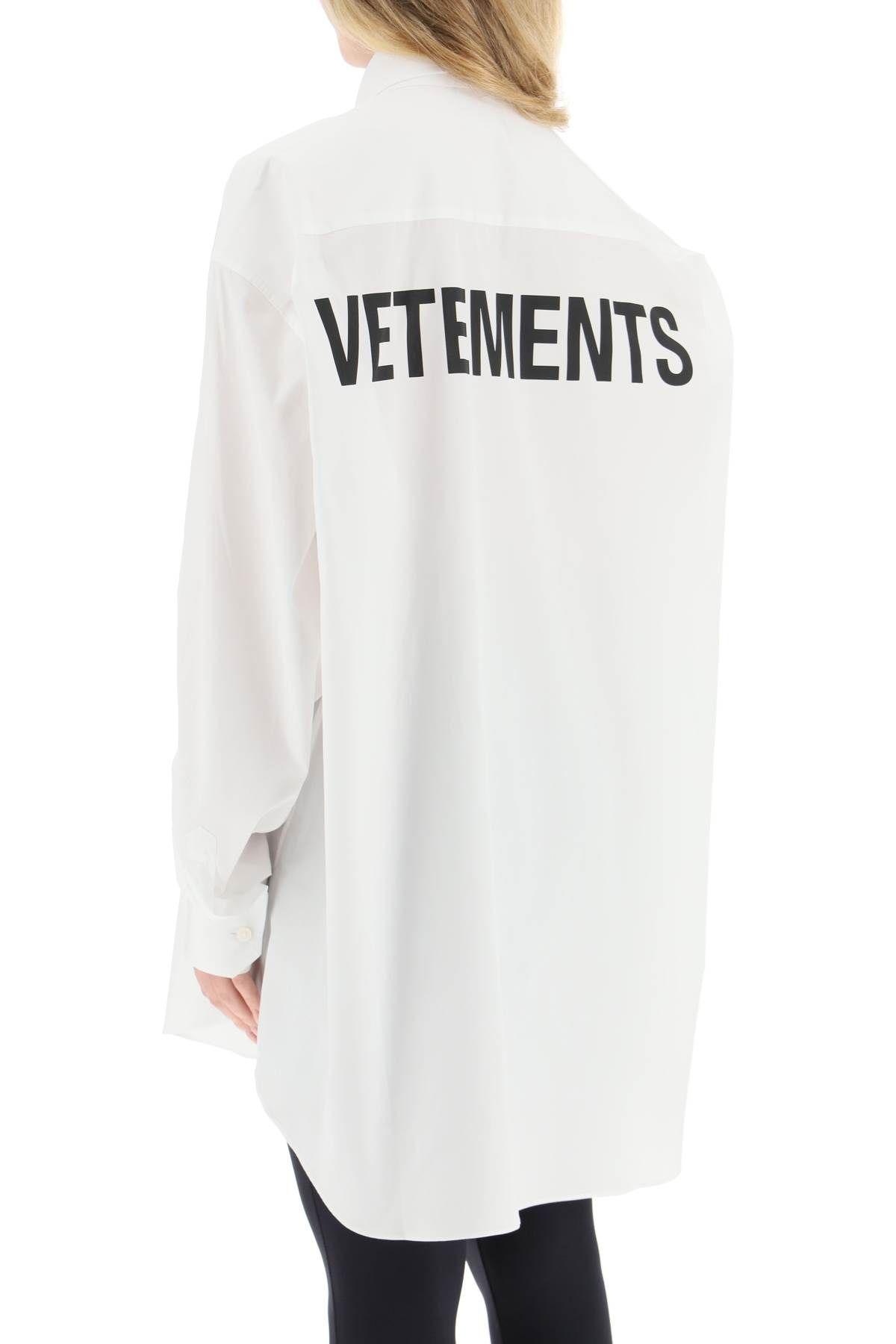 Shop Vetements Oversized Shirt With Back Logo In White