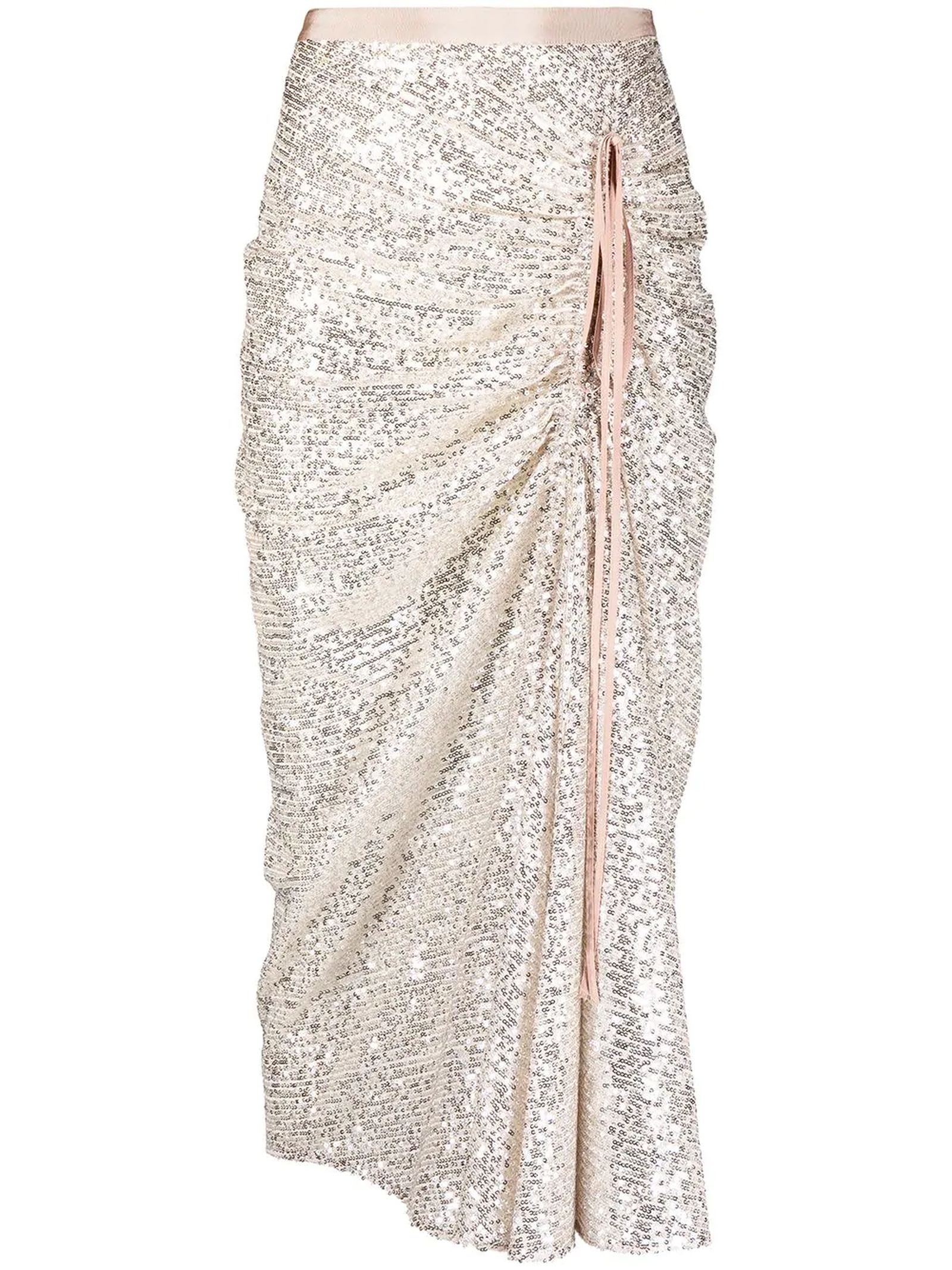 N.21 Silver-tone Sequin-embellished Skirt
