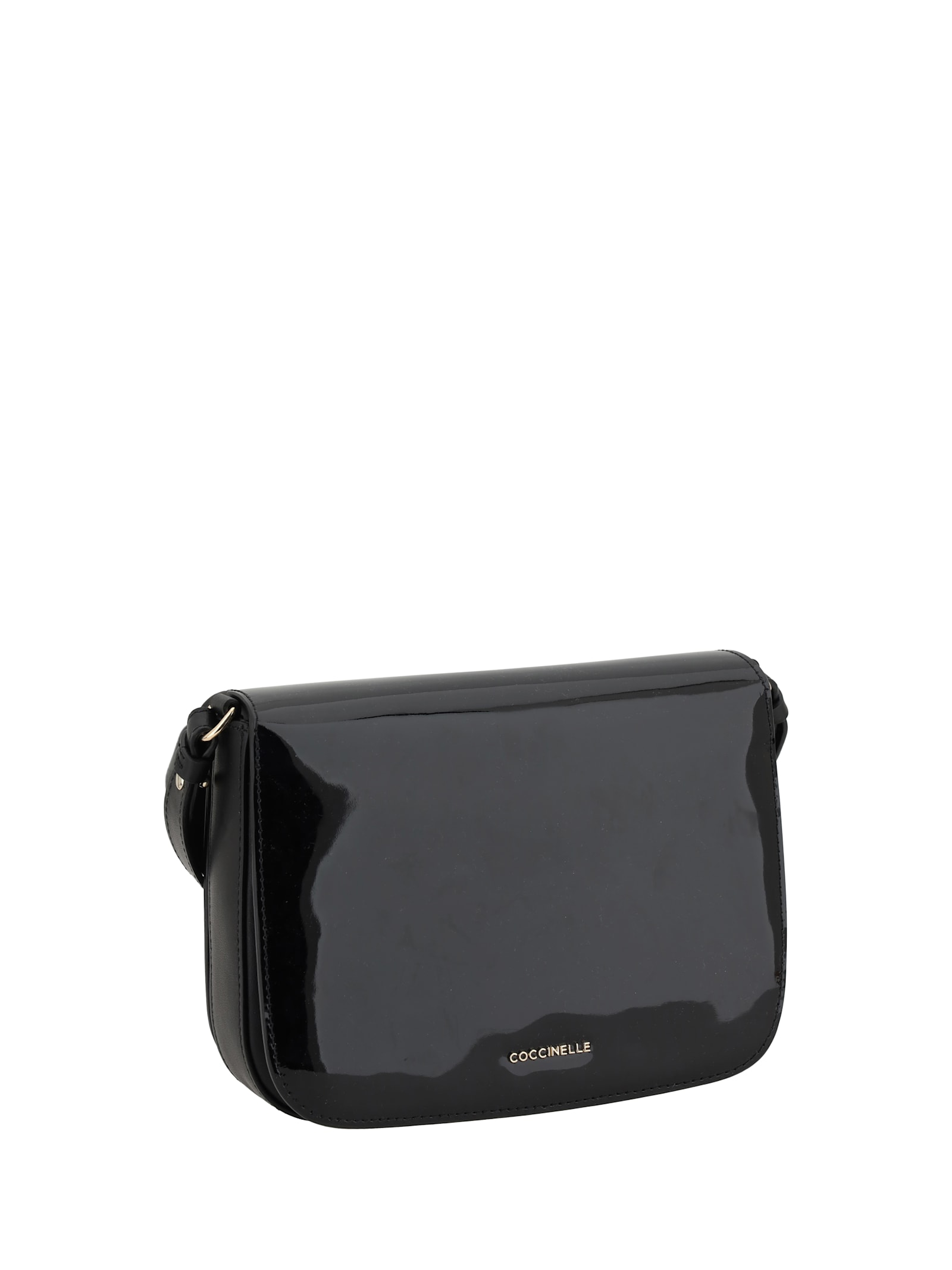Coccinelle C-me Patent Shoulder Bag In Noir