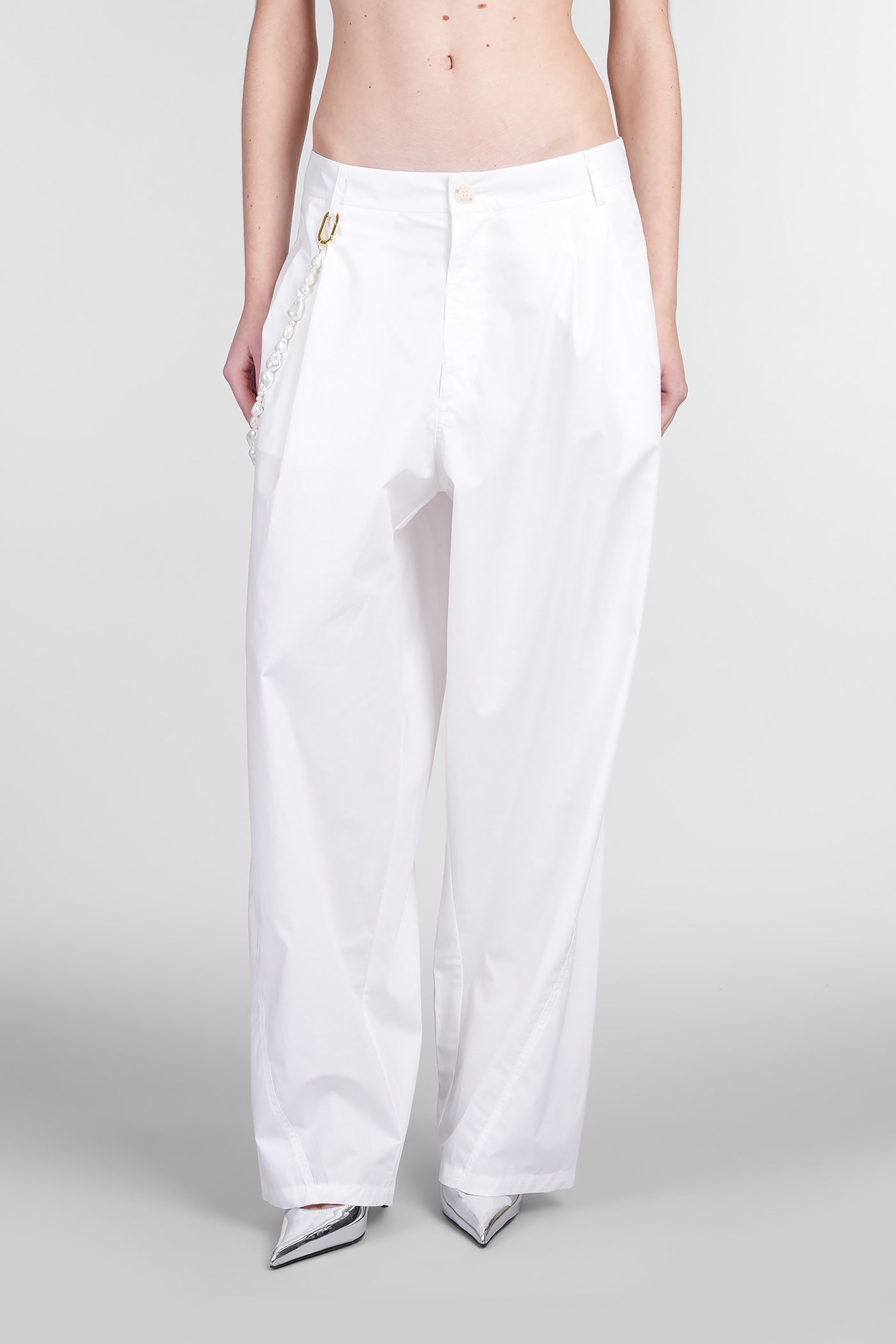 Phebe Pants In White Cotton