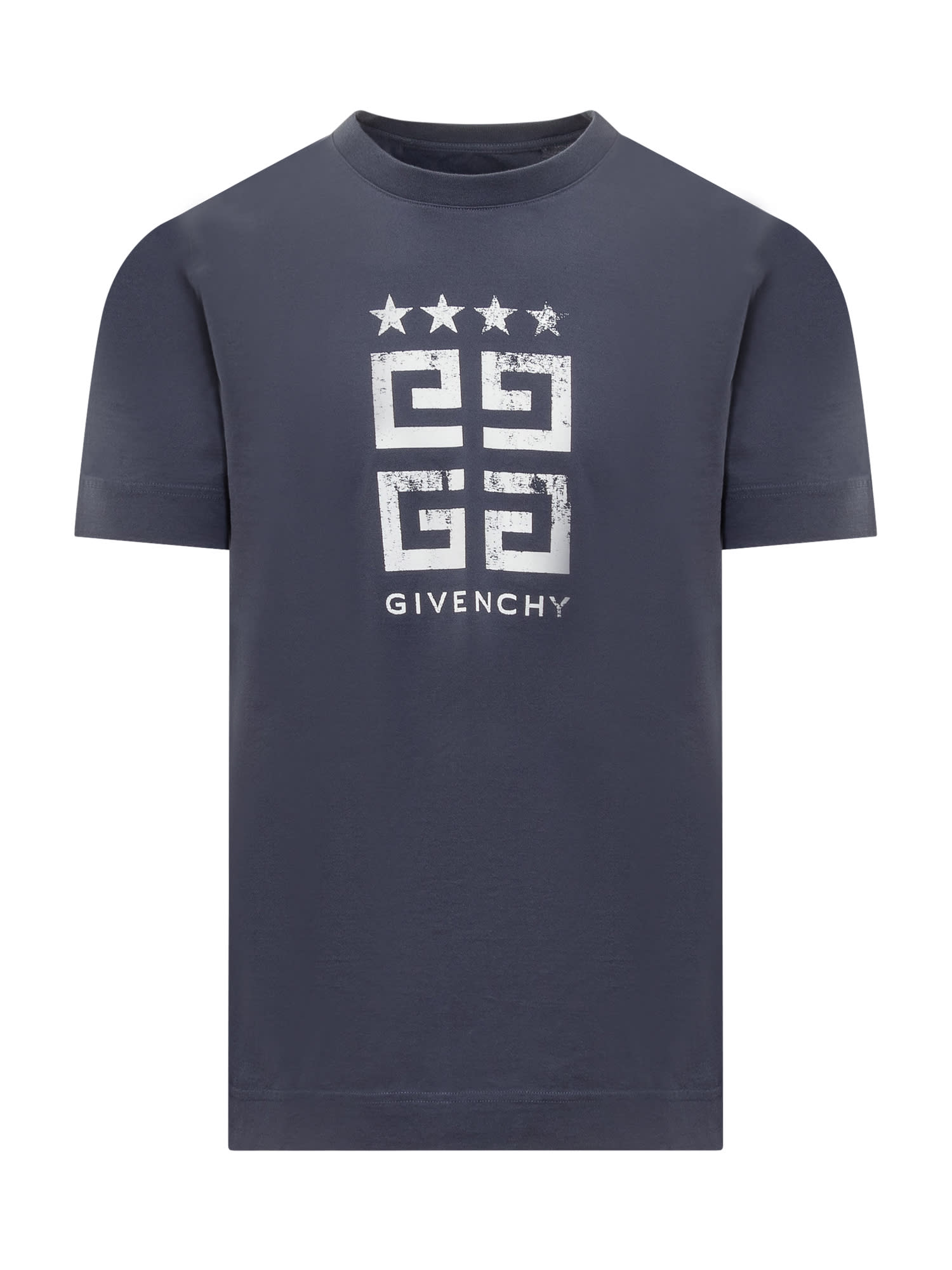 Shop Givenchy 4g Stars T-shirt In Cotton In Deep Blue